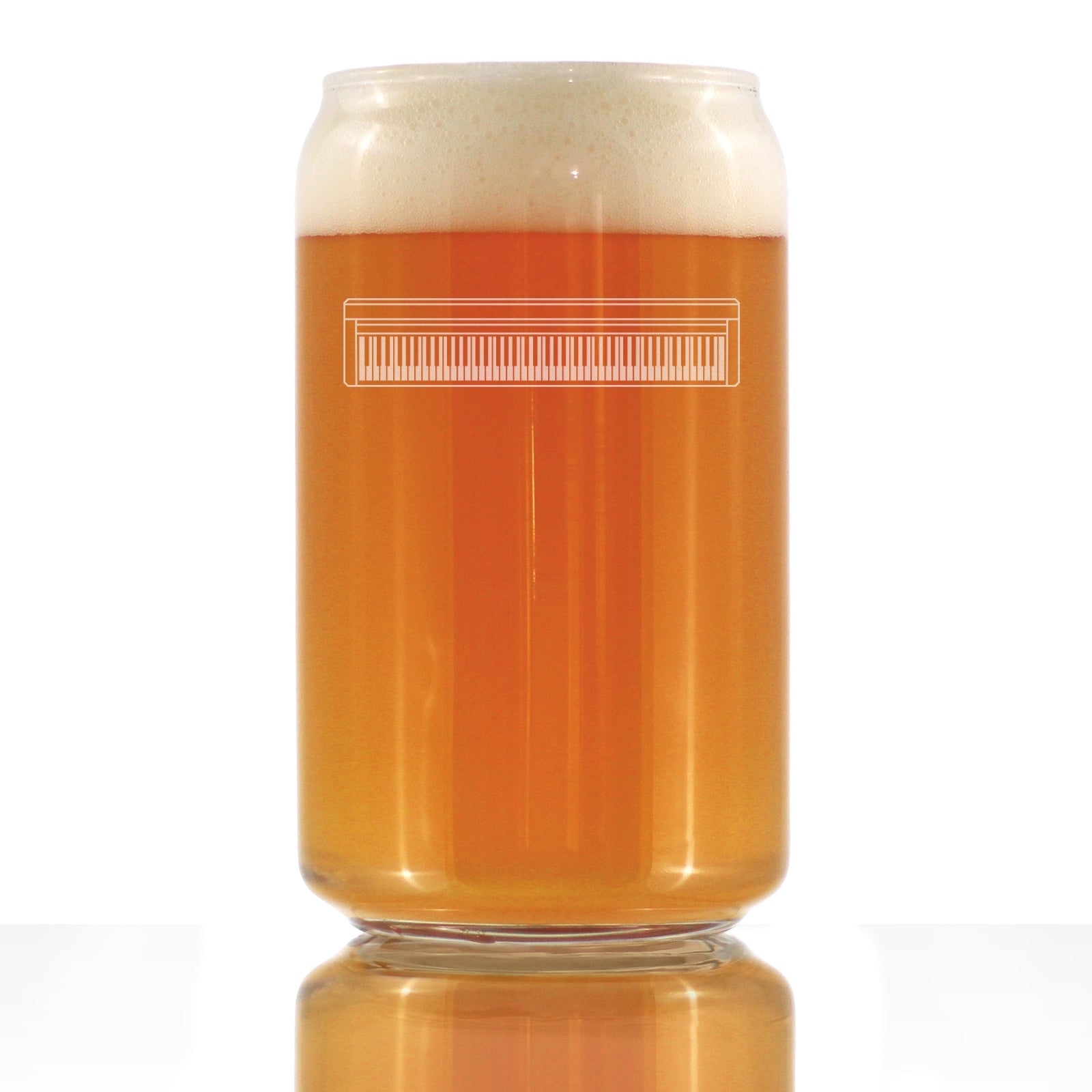 Piano Keyboard Beer Can Pint Glass - Music Gifts for Musicians, Teachers and Musical Accessories for Women and Men that Play Keys - 16 Oz Glasses