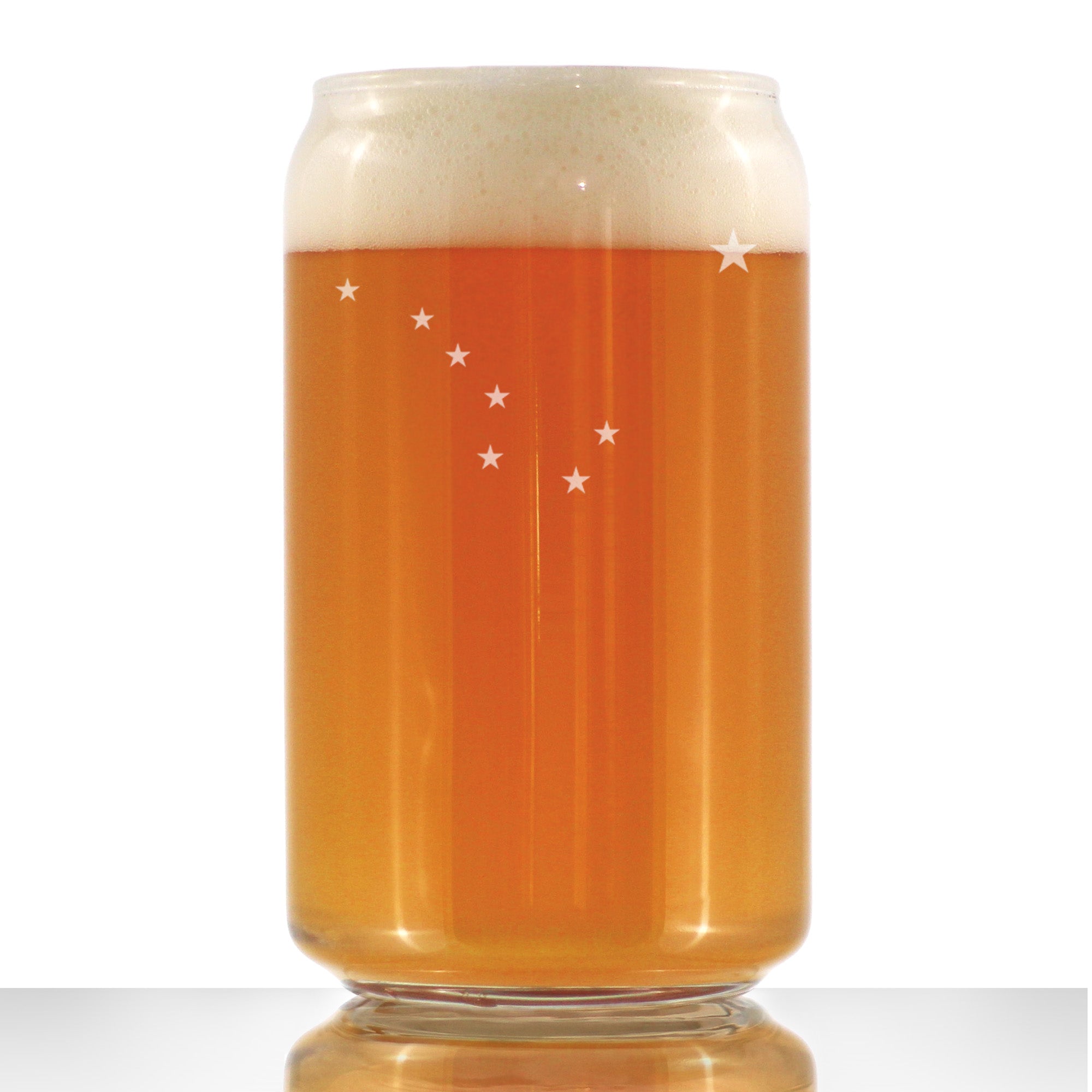 Alaska Flag Beer Can Pint Glass - State Themed Drinking Decor and Gifts for Alaskan Women &amp;amp; Men - 16 Oz Glasses