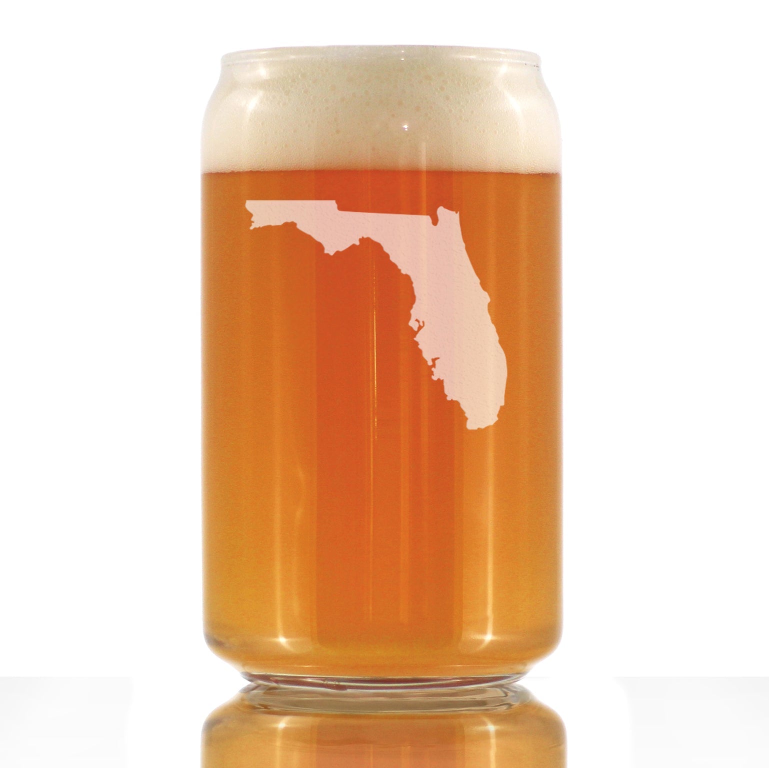 Florida State Outline Beer Can Pint Glass - State Themed Drinking Decor and Gifts for Floridian Women &amp;amp; Men - 16 Oz Glasses