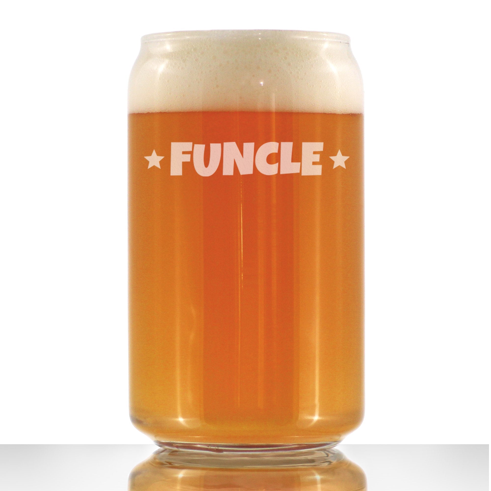 Funcle Beer Can Pint Glass - Funny Gifts For The Best Uncle - 16 Oz Glasses