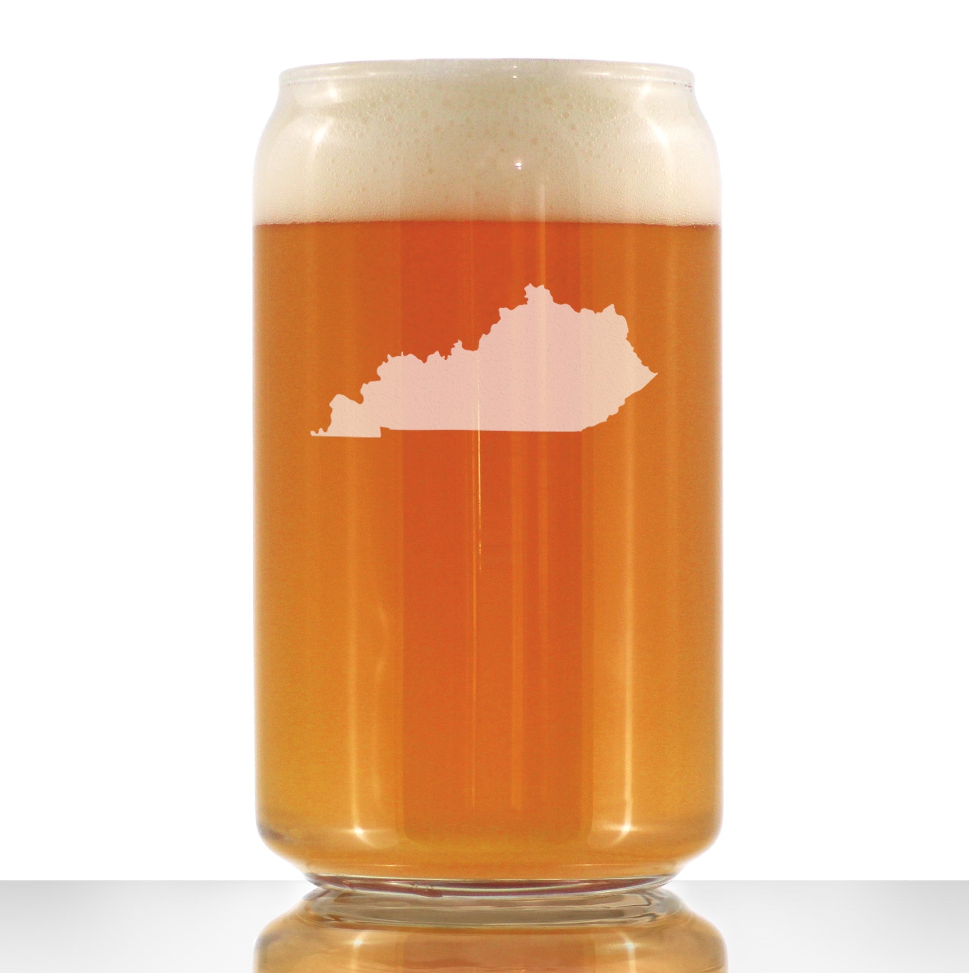 Kentucky State Outline Beer Can Pint Glass - State Themed Drinking Decor and Gifts for Kentuckian Women &amp;amp; Men - 16 Oz Glasses