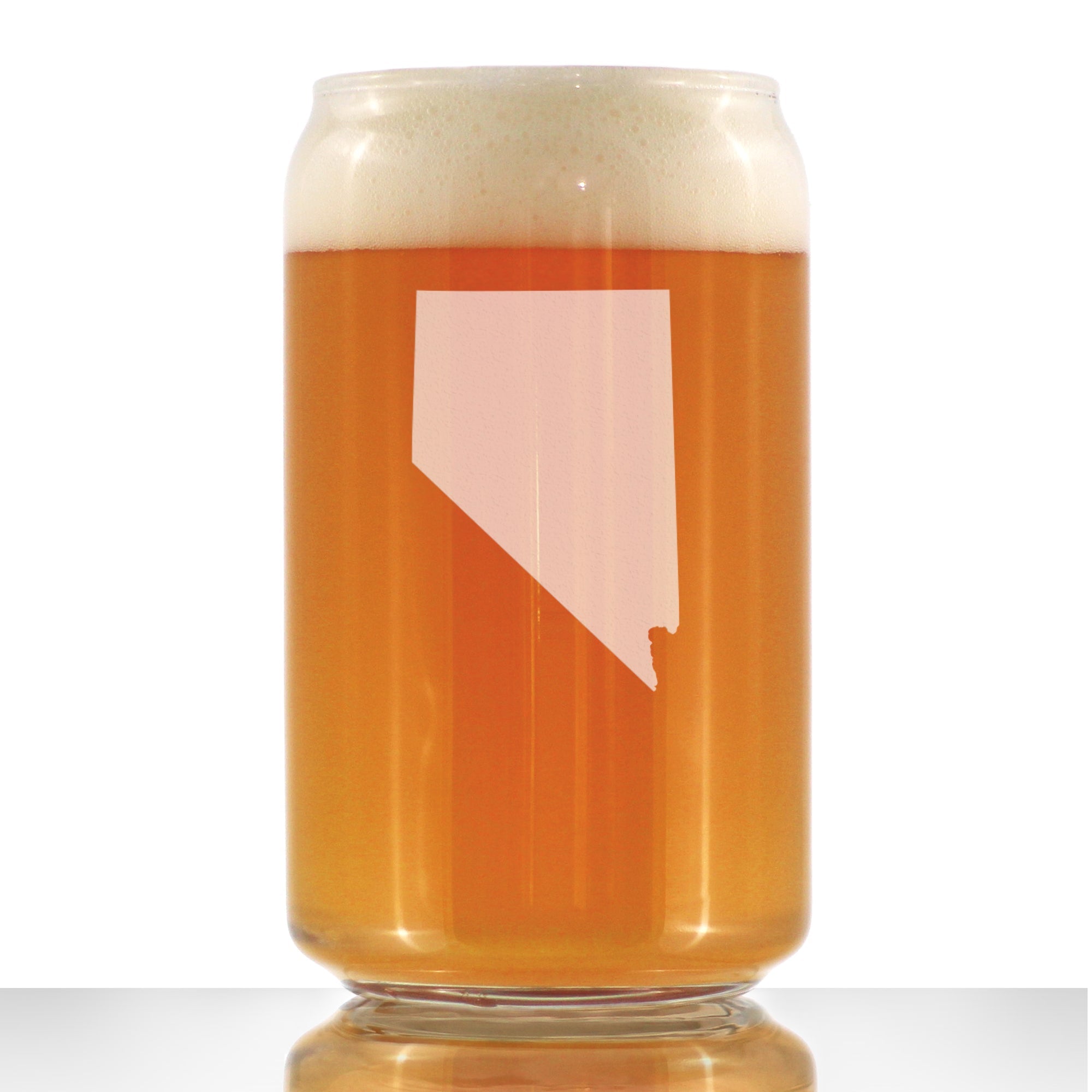 Nevada State Outline Beer Can Pint Glass - State Themed Drinking Decor and Gifts for Nevadan Women &amp;amp; Men - 16 Oz Glasses