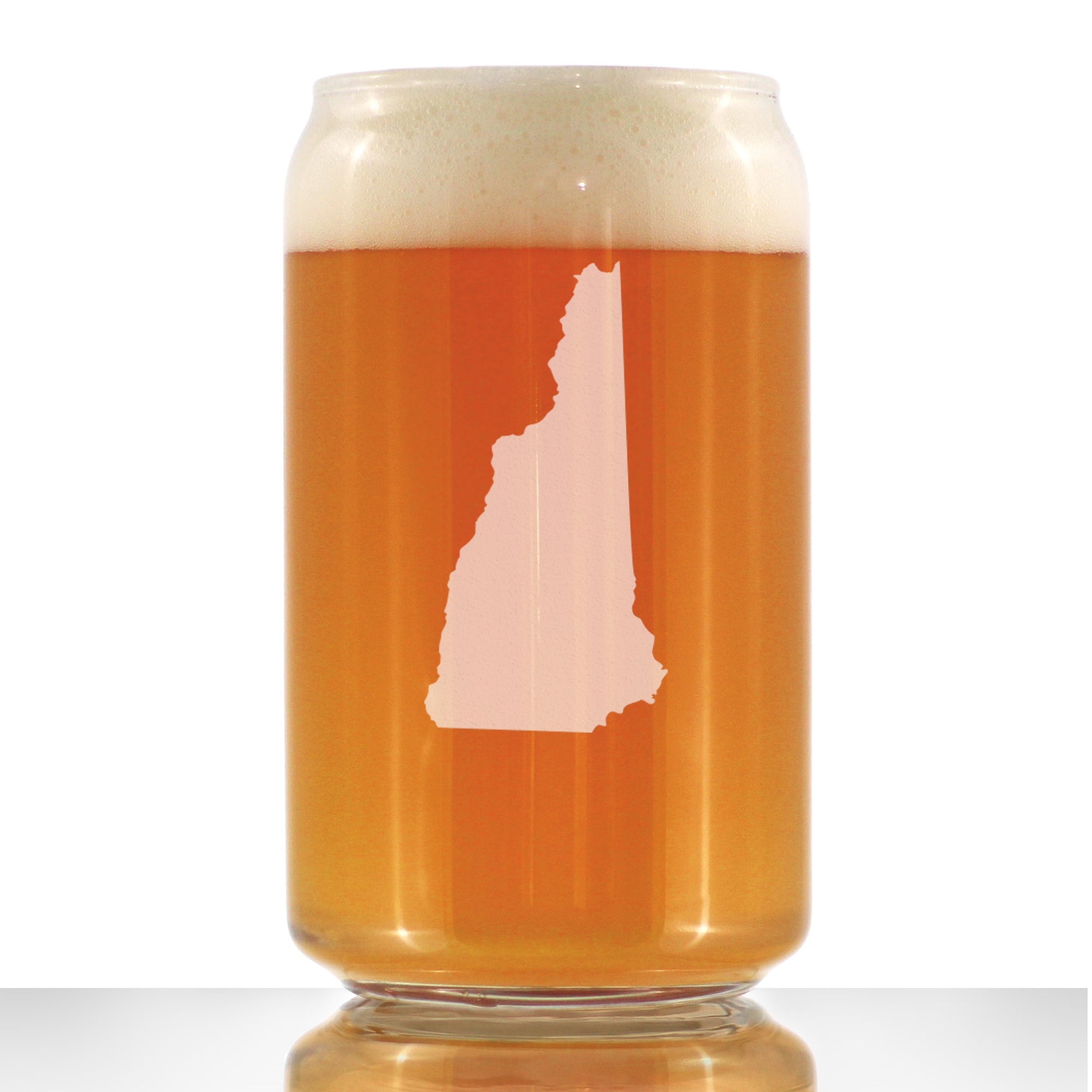 New Hampshire State Outline Beer Can Pint Glass - State Themed Drinking Decor and Gifts for New Hampshirite Women &amp;amp; Men - 16 Oz Glasses