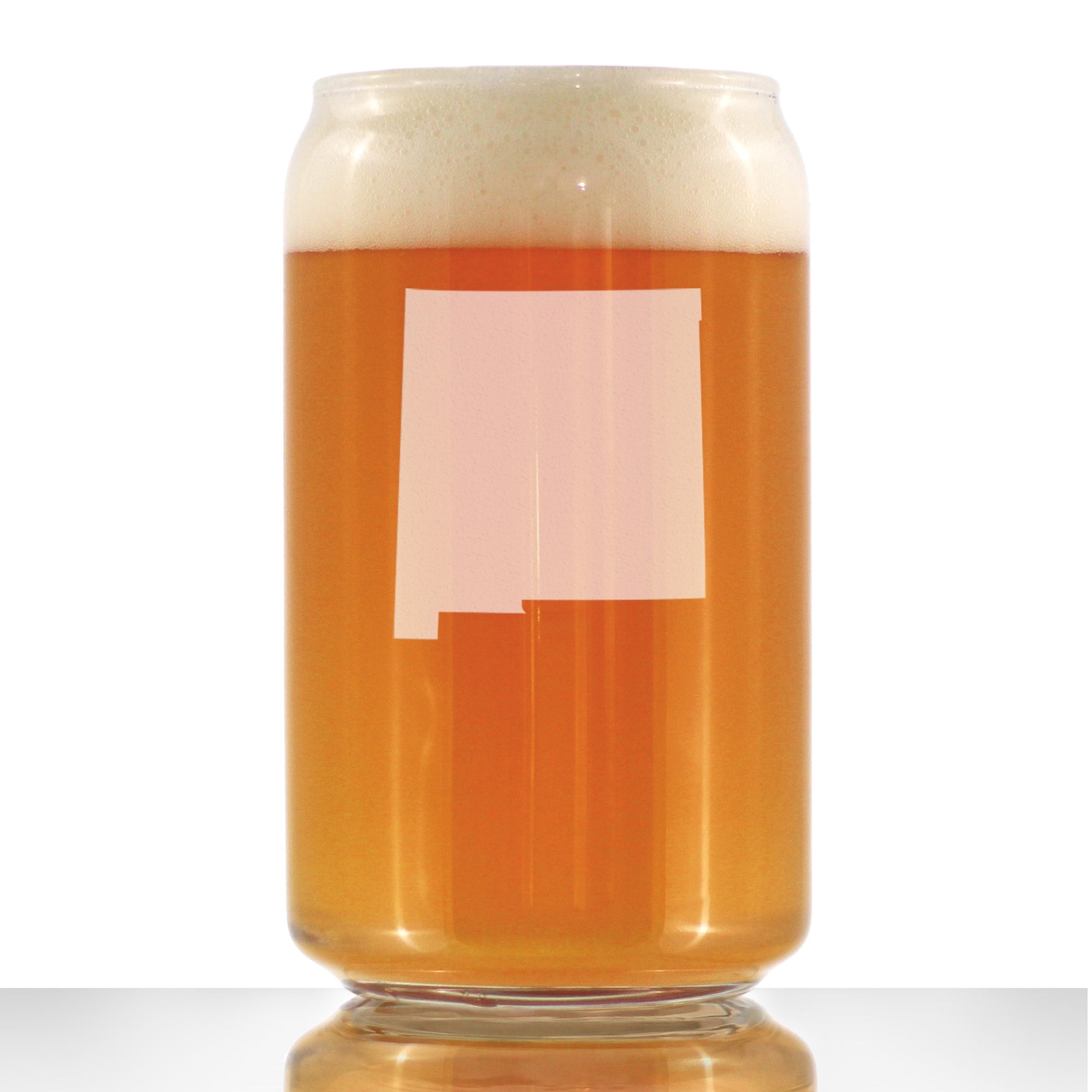 New Mexico State Outline Beer Can Pint Glass - State Themed Drinking Decor and Gifts for New Mexican Women &amp;amp; Men - 16 Oz Glasses