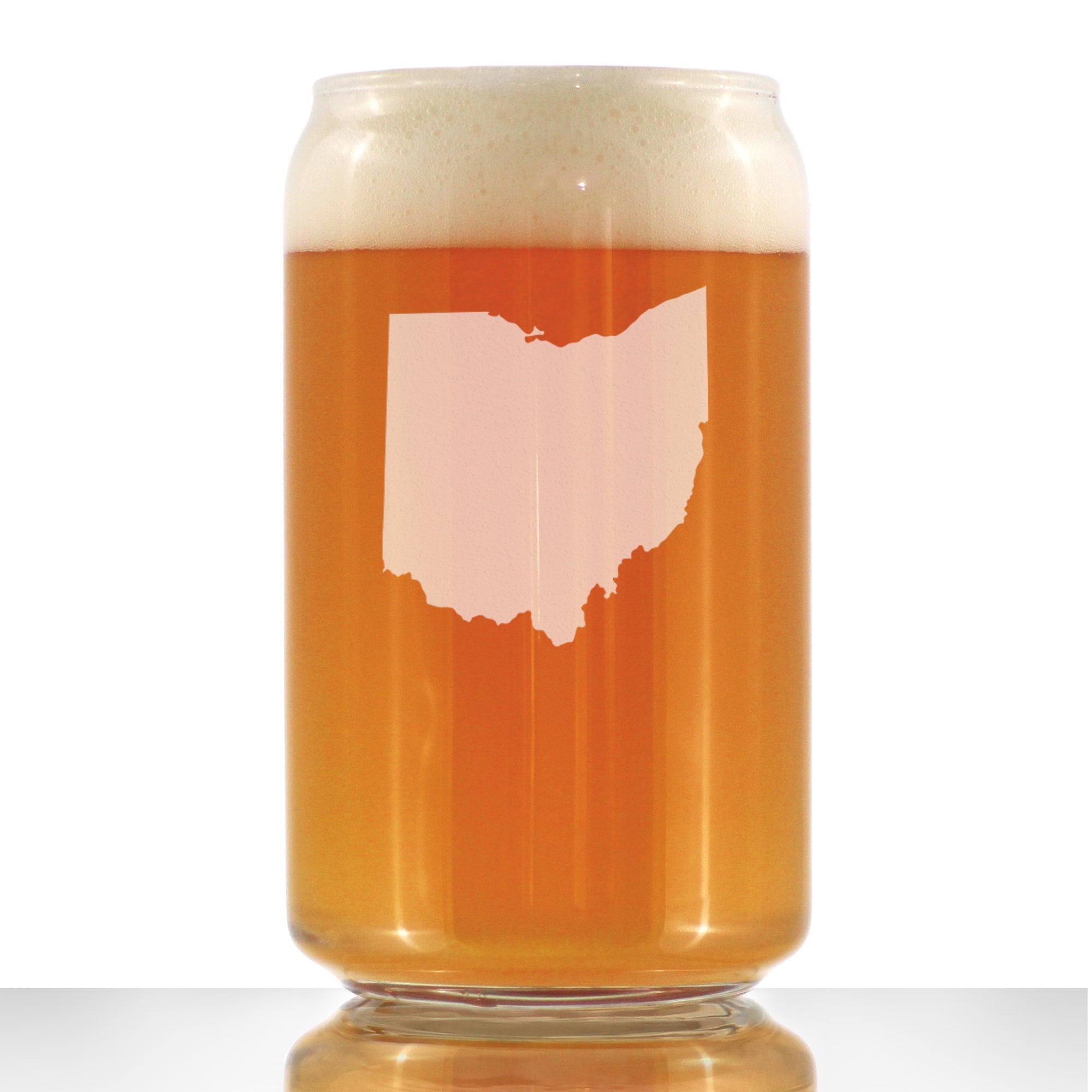Ohio State Outline Beer Can Pint Glass - State Themed Drinking Decor and Gifts for Ohioan Women &amp;amp; Men - 16 Oz Glasses