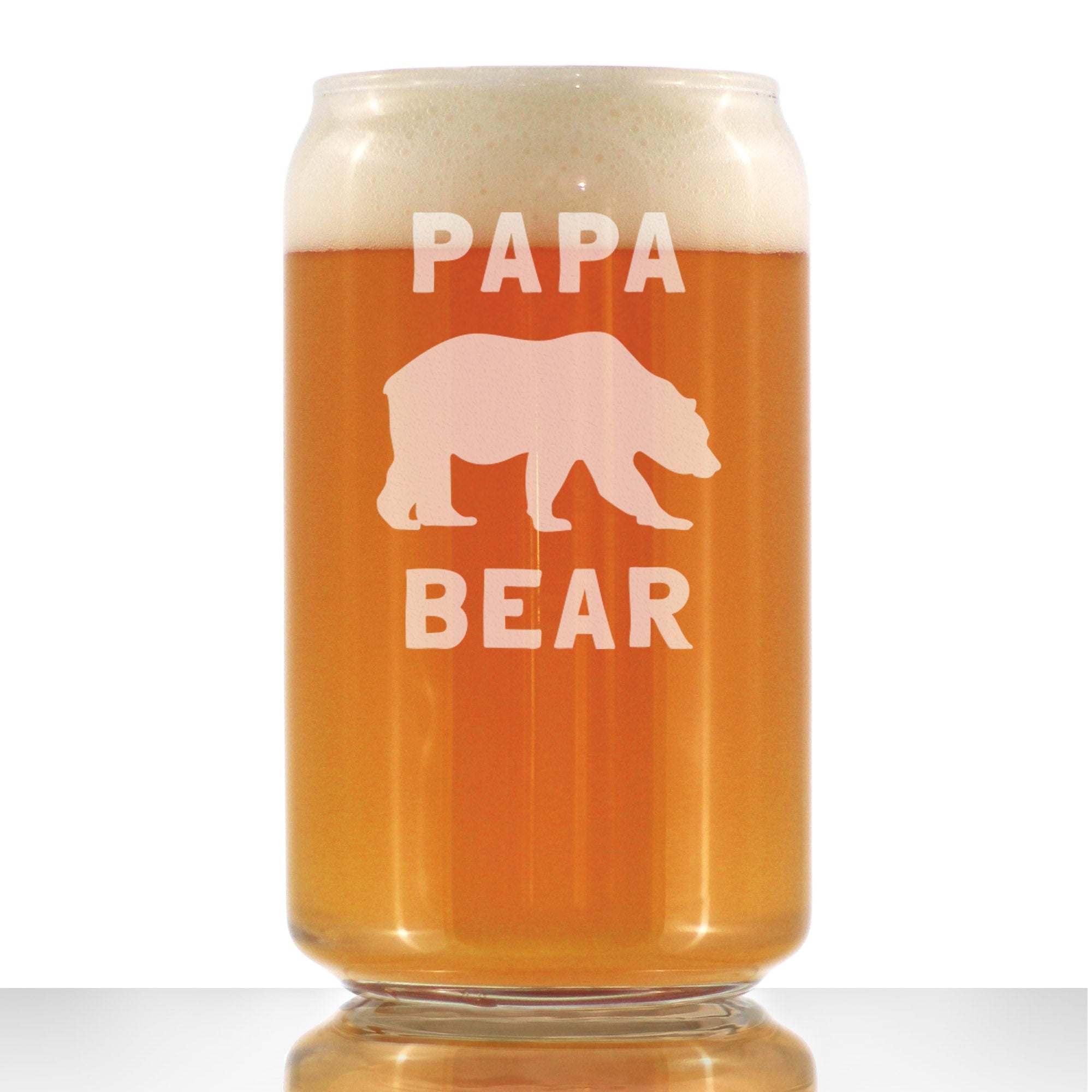 Papa Bear Beer Can Pint Glass - Cute Funny Dad Gift Ideas for Father&amp;#39;s Day or Birthday - 16 Oz Glasses