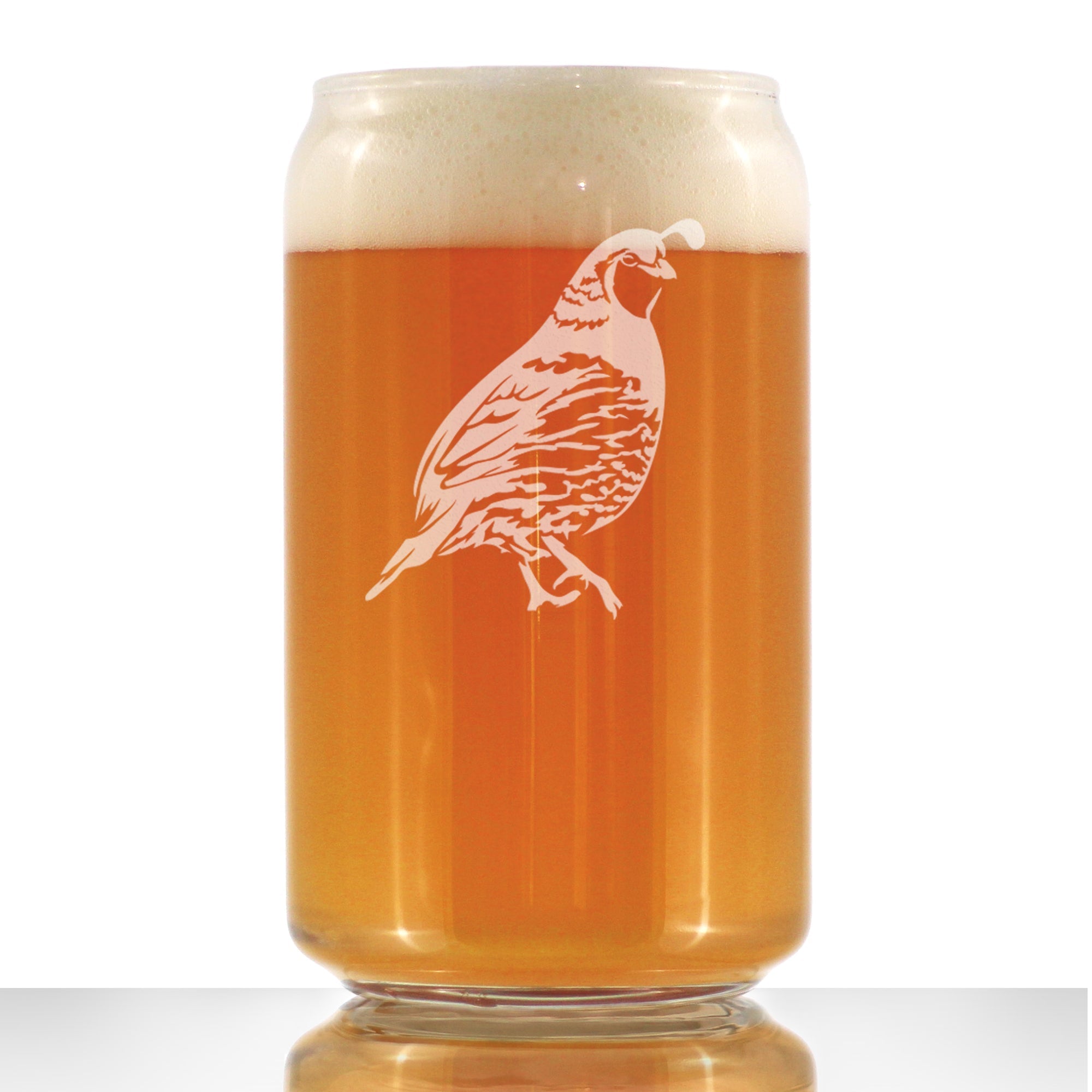 Quail Beer Can Pint Glass - Fun Bird Themed Gifts and Decor for Men &amp;amp; Women - 16 oz Glasses