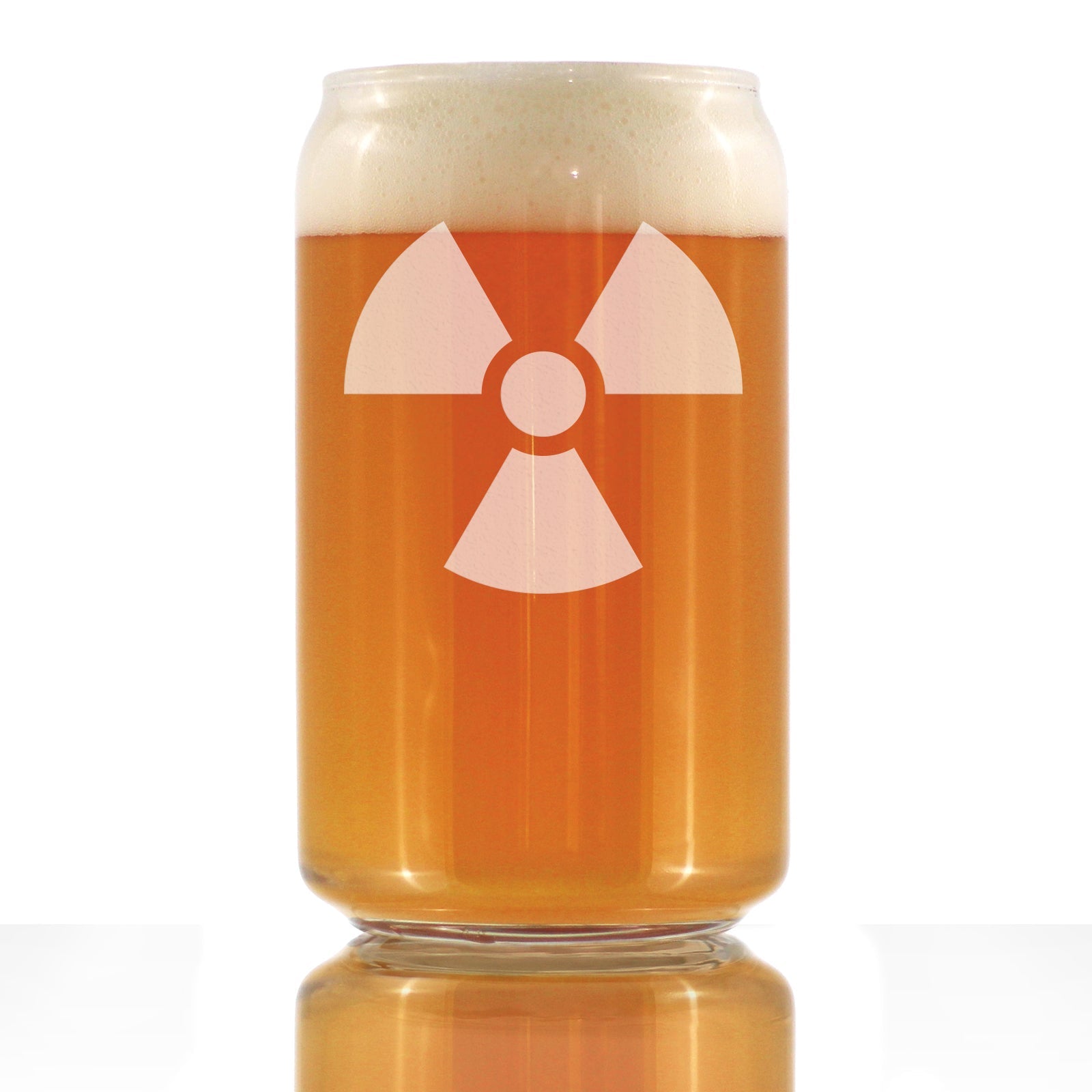 Radiation Symbol Beer Can Shaped Pint Glass - Unique Engraved Gifts for Medical Professionals, Nurses &amp;amp; Radiologists