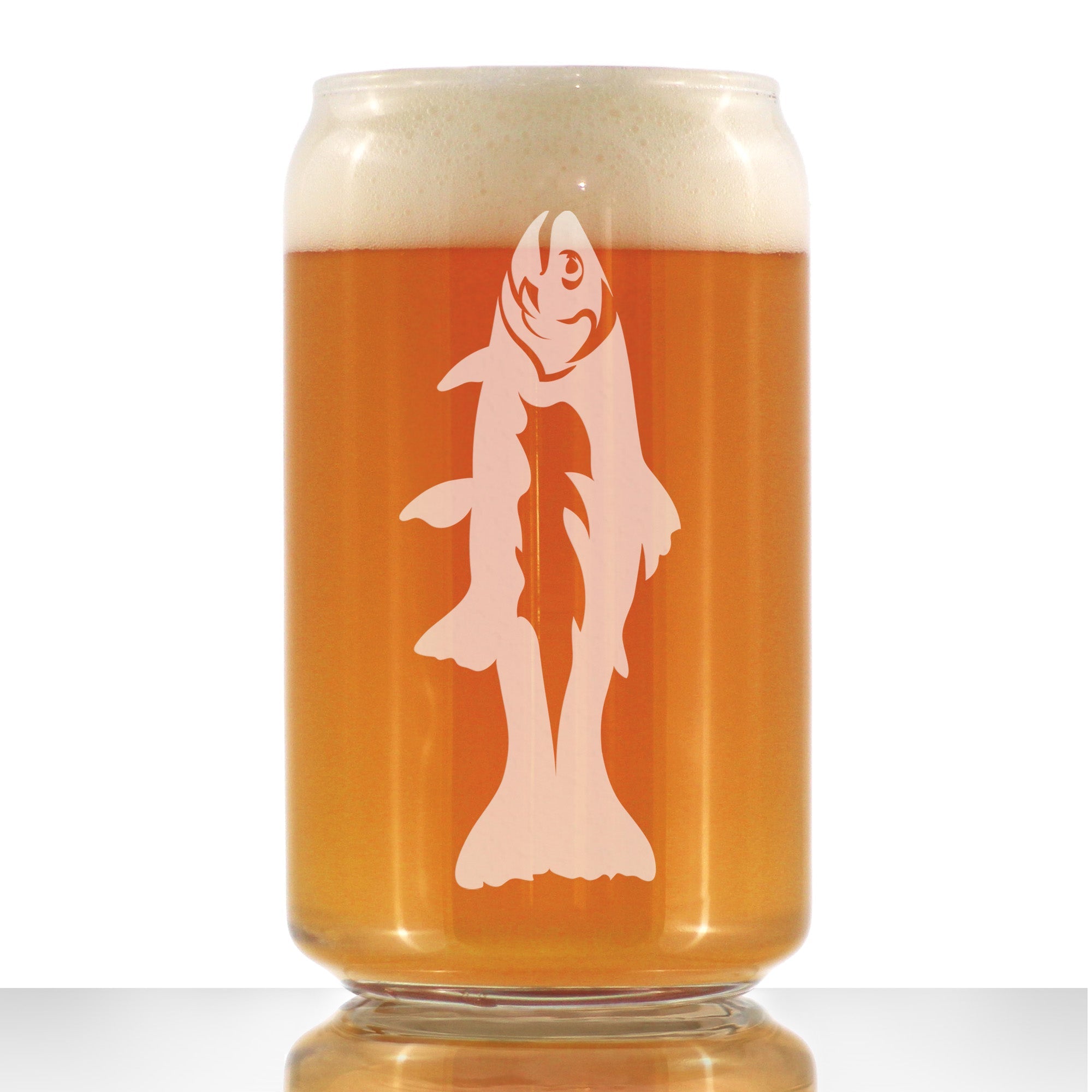 Trout - Beer Can Pint Glass - Trout Fishing Gifts for Fisherman - Fun Fish Cups &amp;amp; Lake House Decor - 16 oz