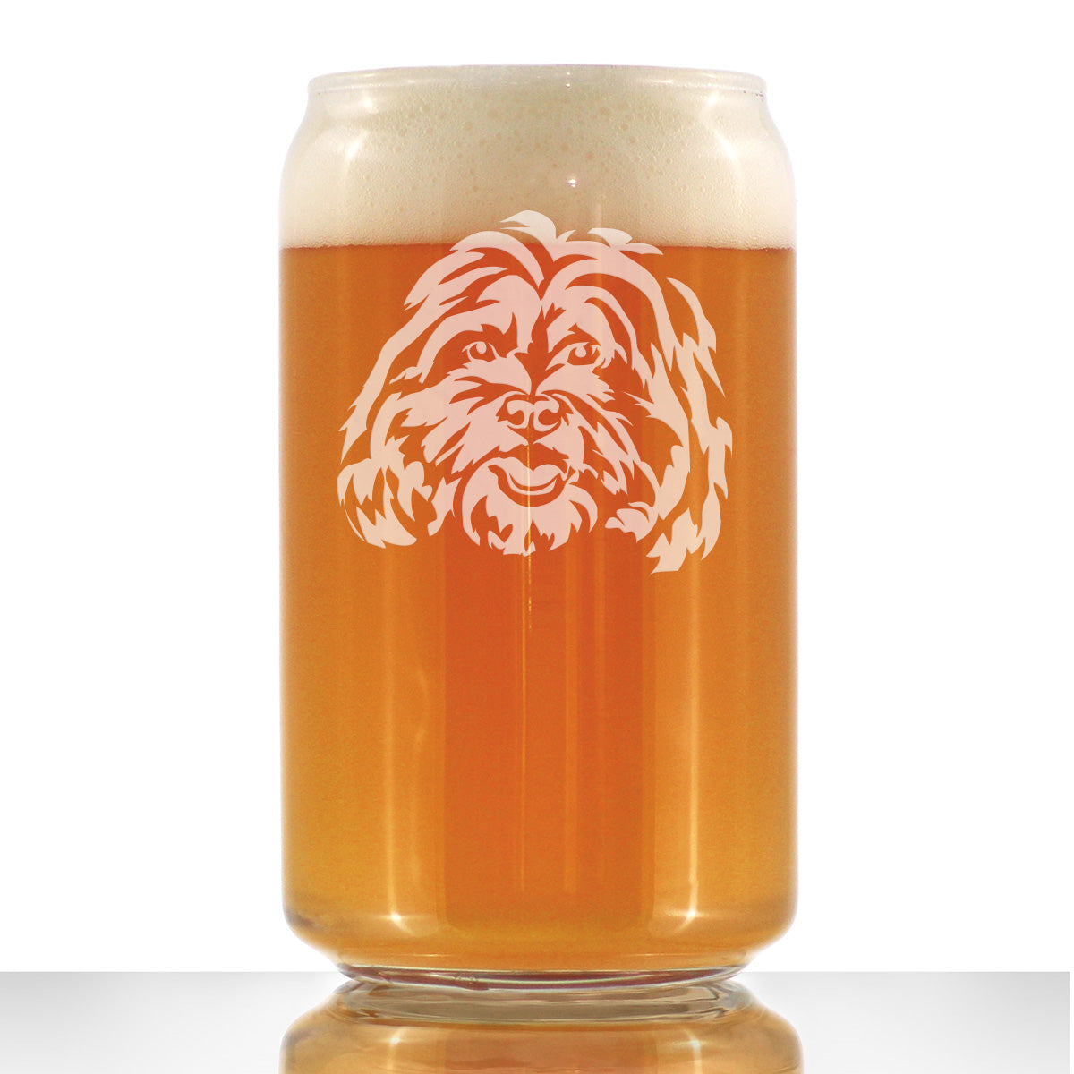 Shih Tzu Face Beer Can Pint Glass - Unique Dog Themed Decor and Gifts for Moms &amp;amp; Dads of Shih Tzus - 16 Oz