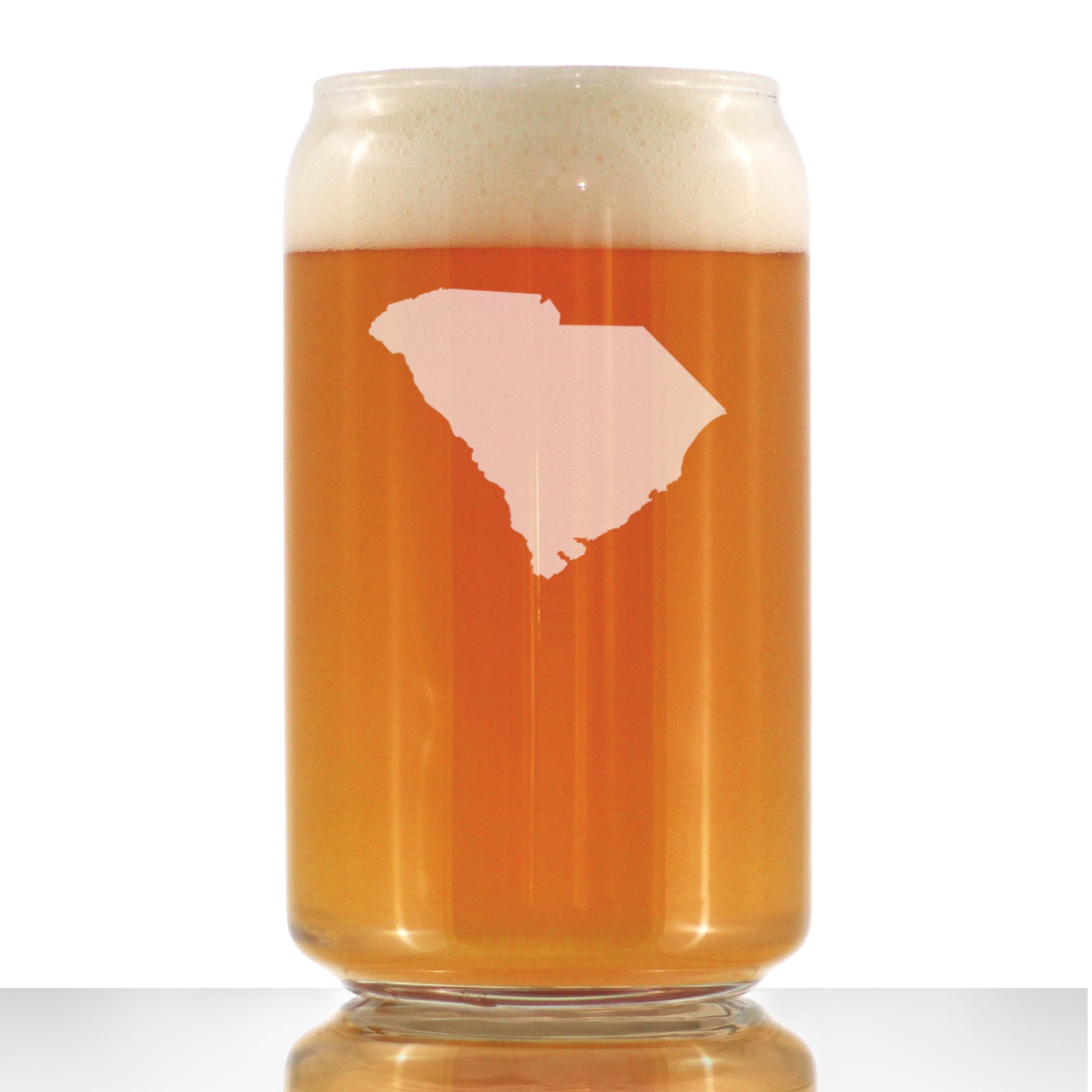 South Carolina State Outline Beer Can Pint Glass - State Themed Drinking Decor and Gifts for South Carolinian Women &amp;amp; Men - 16 Oz Glasses