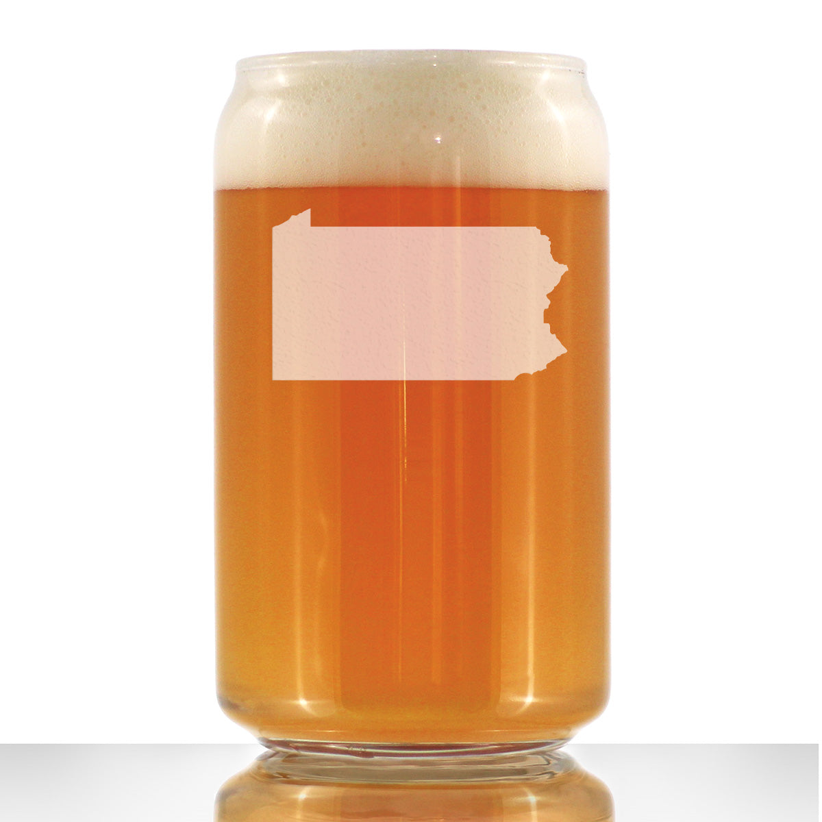 Pennsylvania State Outline Beer Can Pint Glass - State Themed Drinking Decor and Gifts for Pennsylvanian Women &amp;amp; Men - 16 Oz Glasses