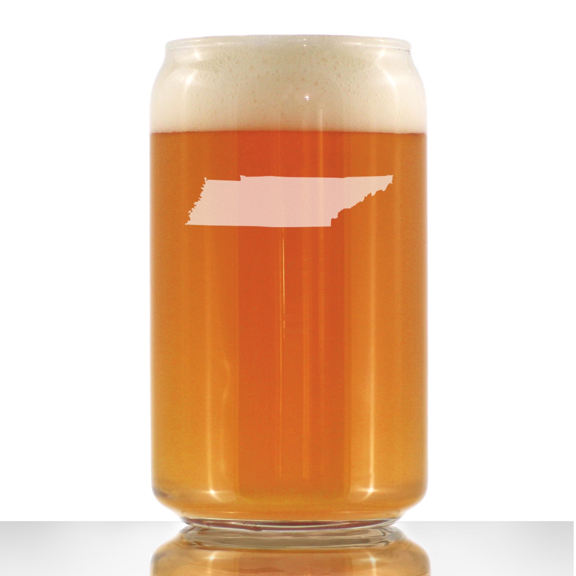 Tennessee State Outline Beer Can Pint Glass - State Themed Drinking Decor and Gifts for Tennessean Women &amp;amp; Men - 16 Oz Glasses