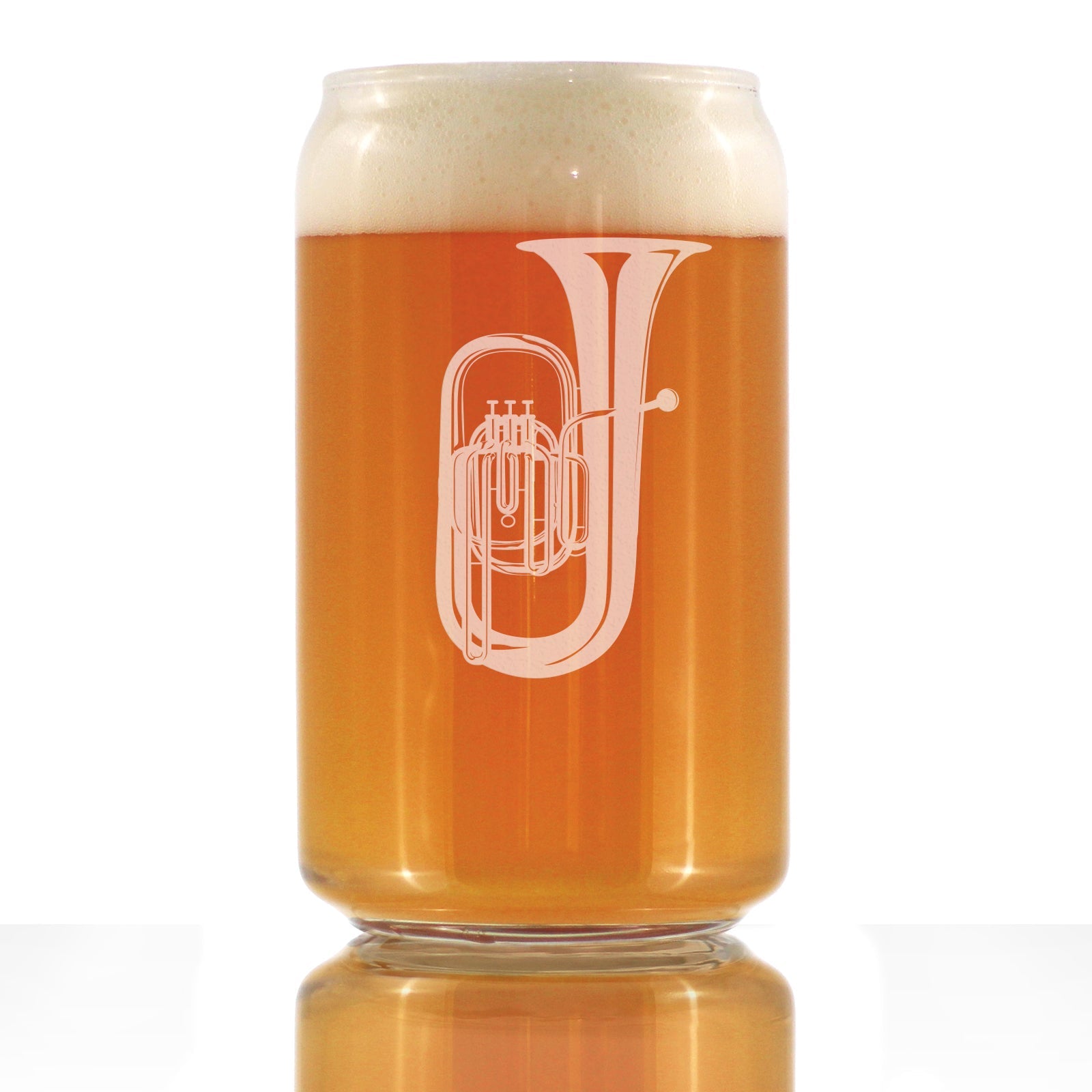 Tuba Beer Can Pint Glass - Fun Tuba Gifts for Tuba Players in Band and Orchestra - 16 Oz Glasses