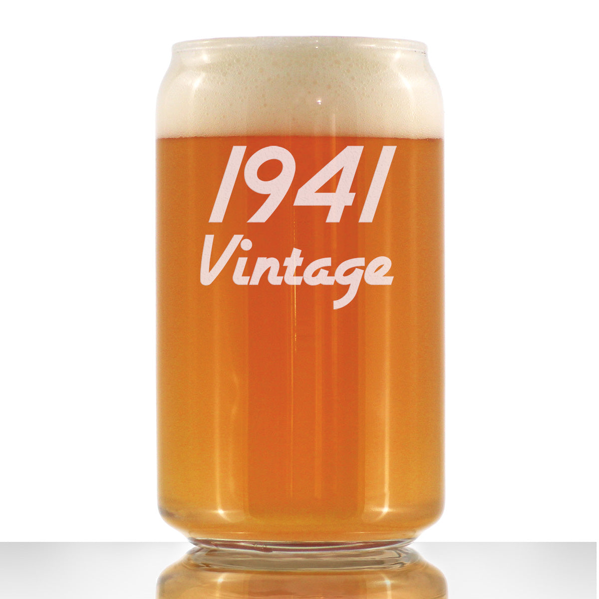 Vintage 1941 - Beer Can Pint Glass - 84th Birthday Gifts for Men or Women Turning 84 - Fun Bday Party Decor - 16 oz