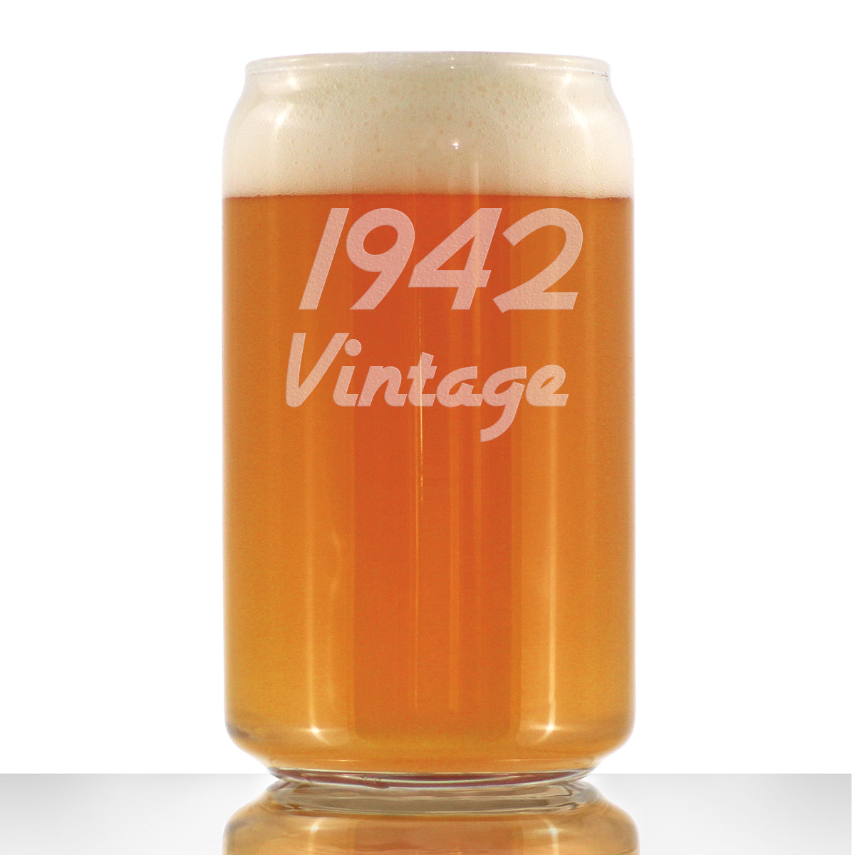 Vintage 1942 - Beer Can Pint Glass - 83rd Birthday Gifts for Men or Women Turning 83 - Fun Bday Party Decor - 16 oz