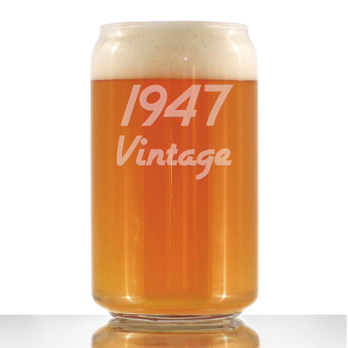 Vintage 1947 - Beer Can Pint Glass - 78th Birthday Gifts for Men or Women Turning 78 - Fun Bday Party Decor - 16 oz