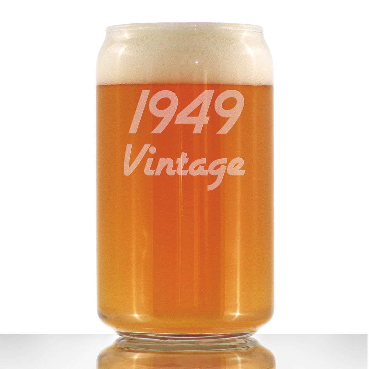 Vintage 1949 - Beer Can Pint Glass - 76th Birthday Gifts for Men or Women Turning 76 - Fun Bday Party Decor - 16 oz