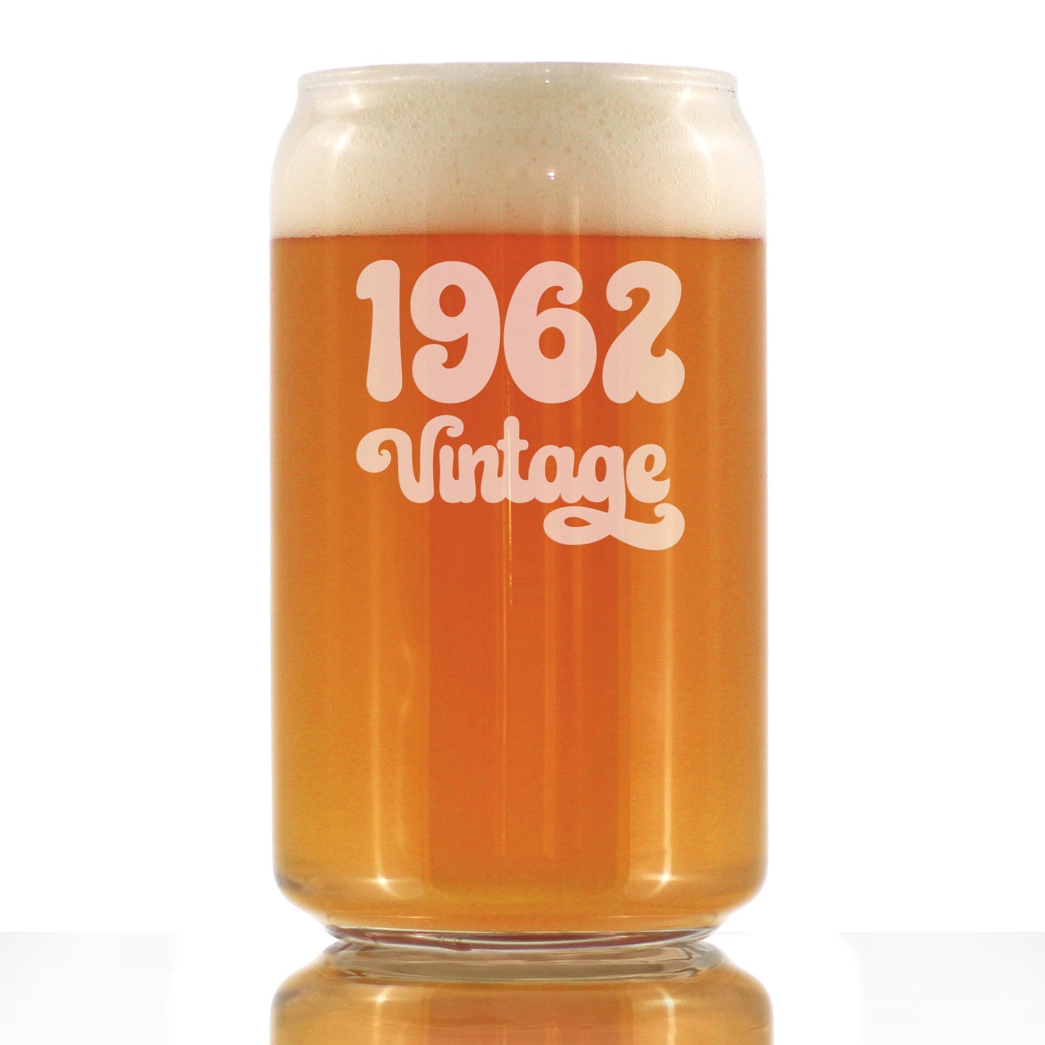 Vintage 1962 - Beer Can Pint Glass - 63rd Birthday Gifts for Men or Women Turning 63 - Fun Bday Party Decor - 16 oz