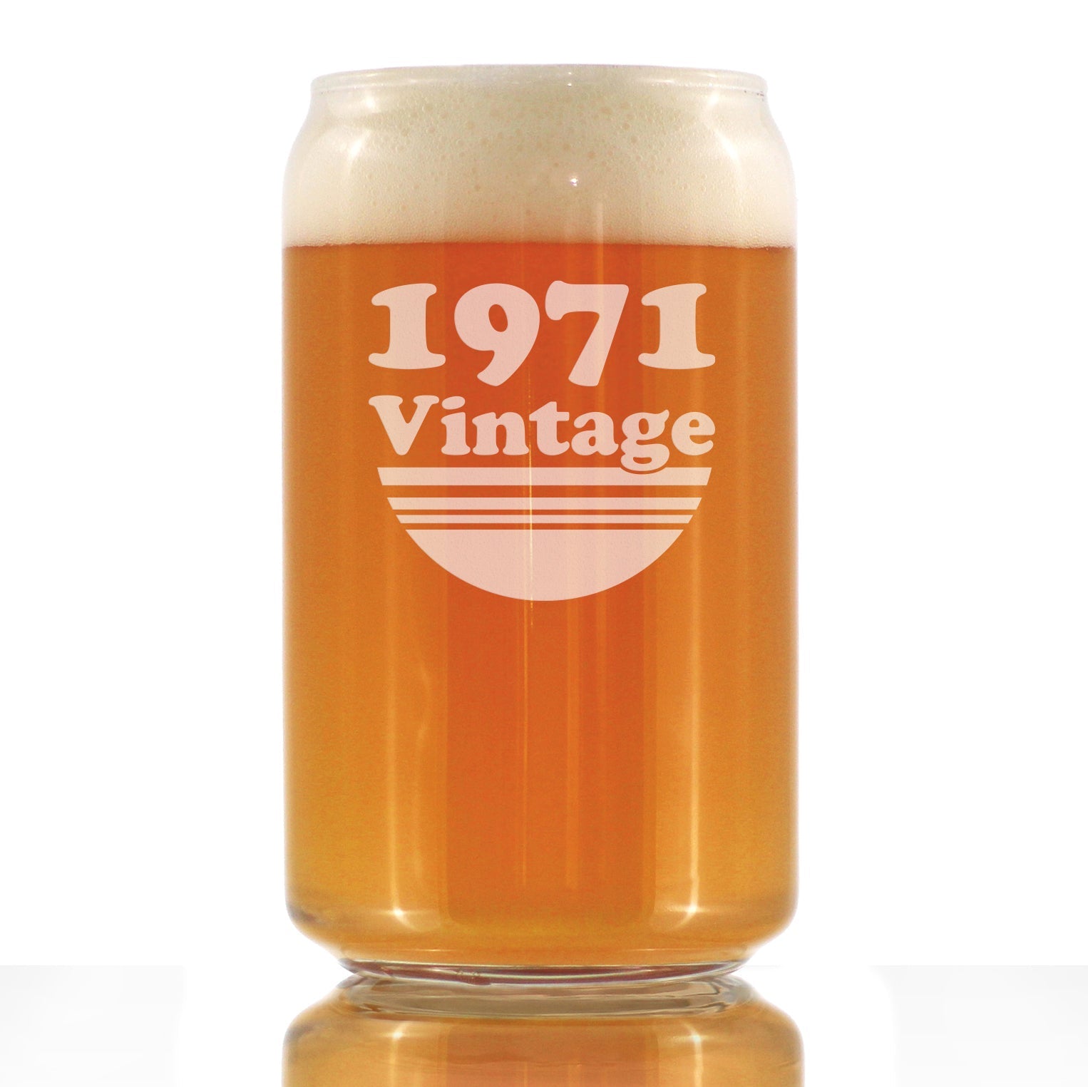 Vintage 1971 - Beer Can Pint Glass - 54th Birthday Gifts for Men or Women Turning 54 - Fun Bday Party Decor - 16 oz