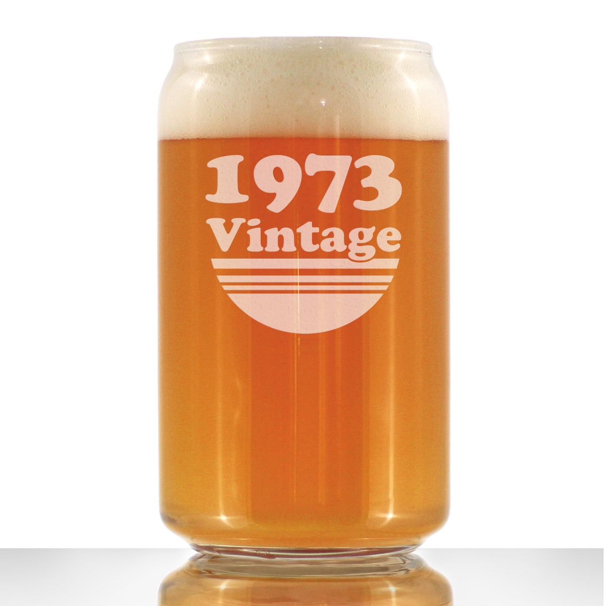 Vintage 1973 - Beer Can Pint Glass - 52nd Birthday Gifts for Men or Women Turning 52 - Fun Bday Party Decor - 16 oz