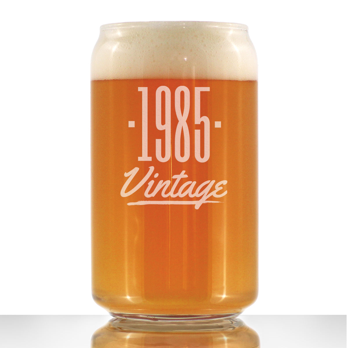 Vintage 1985 - Beer Can Pint Glass - 40th Birthday Gifts for Men or Women Turning 40 - Fun Bday Party Decor - 16 oz
