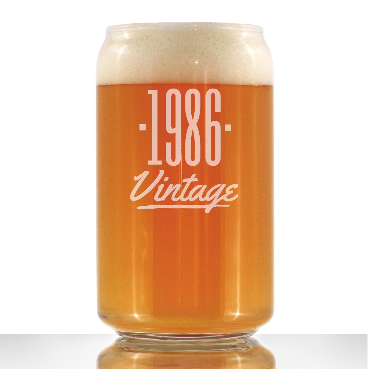 Vintage 1986 - Beer Can Pint Glass - 39th Birthday Gifts for Men or Women Turning 39 - Fun Bday Party Decor - 16 oz