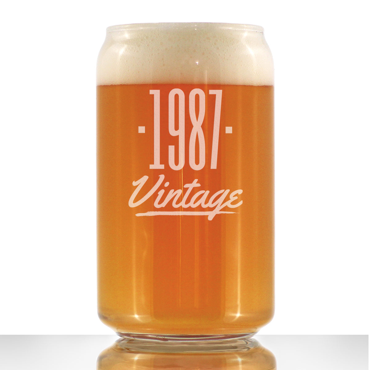 Vintage 1987 - Beer Can Pint Glass - 38th Birthday Gifts for Men or Women Turning 38 - Fun Bday Party Decor - 16 oz