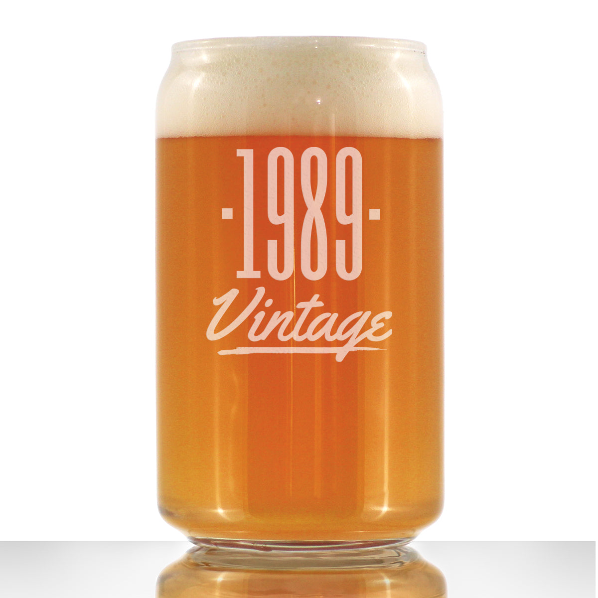 Vintage 1989 - Beer Can Pint Glass - 36th Birthday Gifts for Men or Women Turning 36 - Fun Bday Party Decor - 16 oz