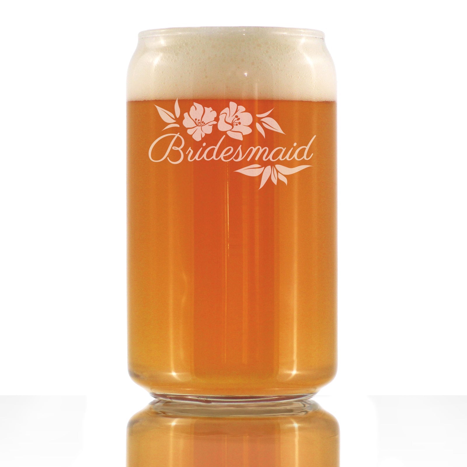 Bridesmaid Beer Can Pint Glass - Bridesmaids Proposal Gifts - Unique Engraved Wedding Cup Gift