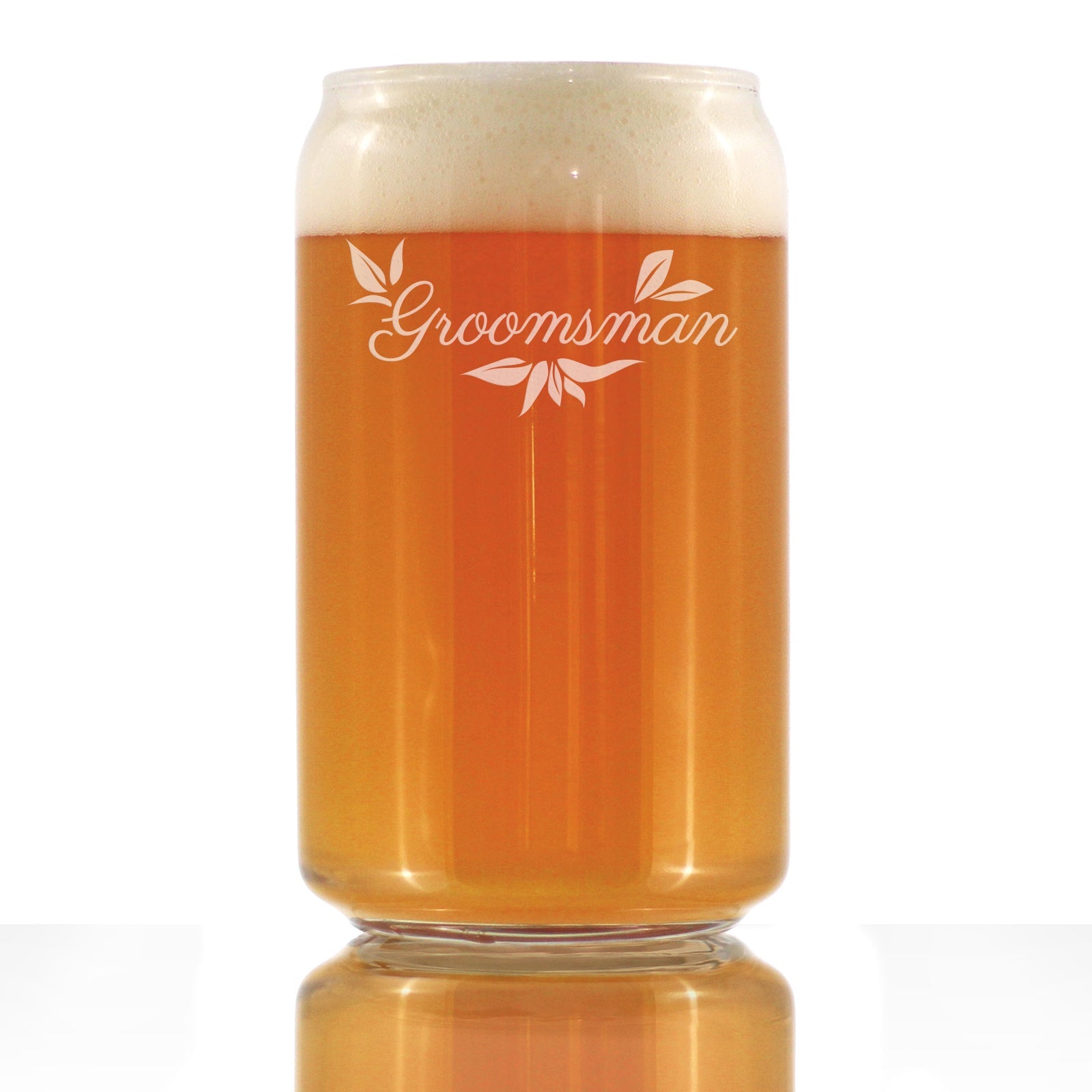 Groomsman Beer Can Pint Glass - Groomsmen Proposal Gifts - Unique Engraved Wedding Cup Gift