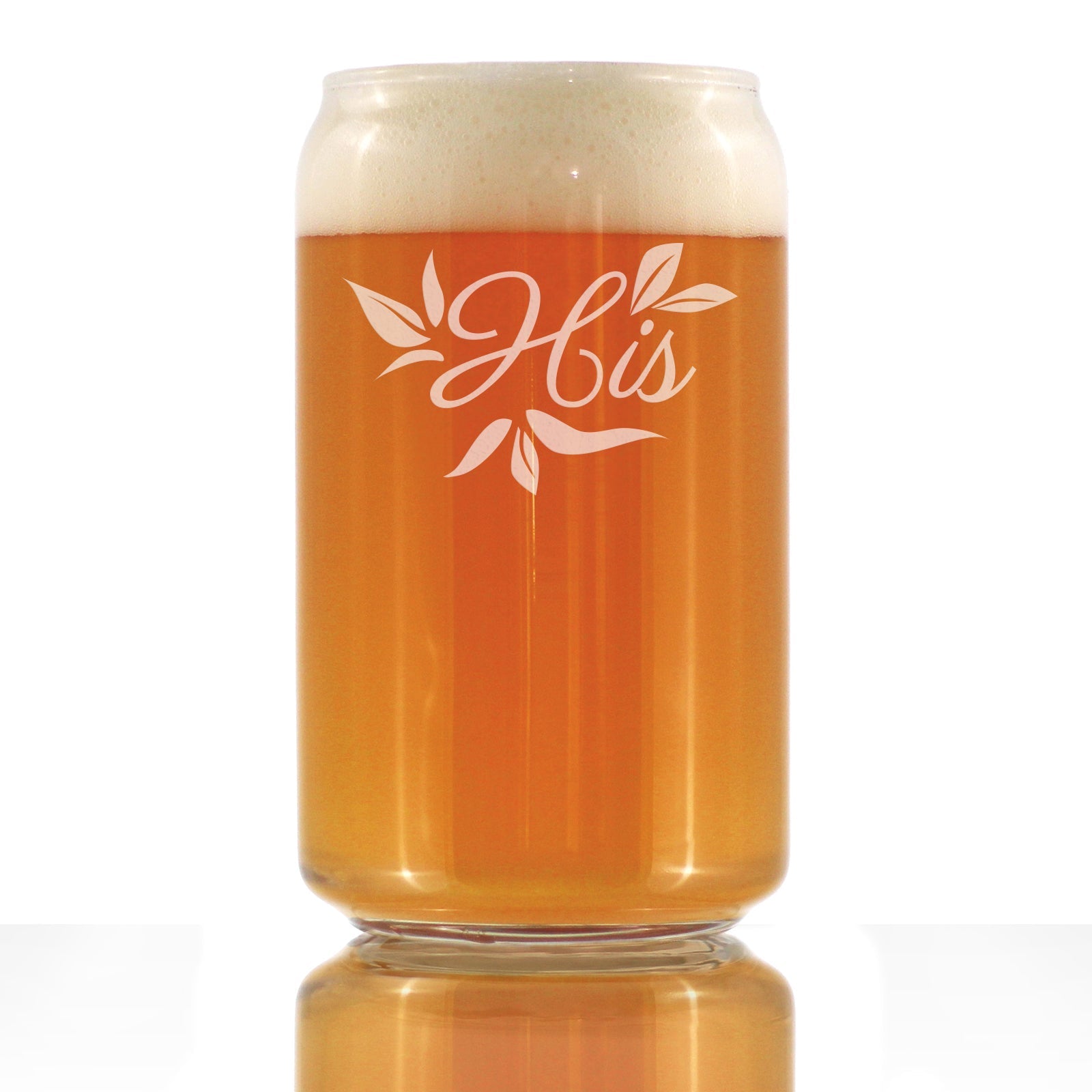 His Beer Can Pint Glass - Unique Wedding Gift for Groom - Engraved Wedding Cup Gift