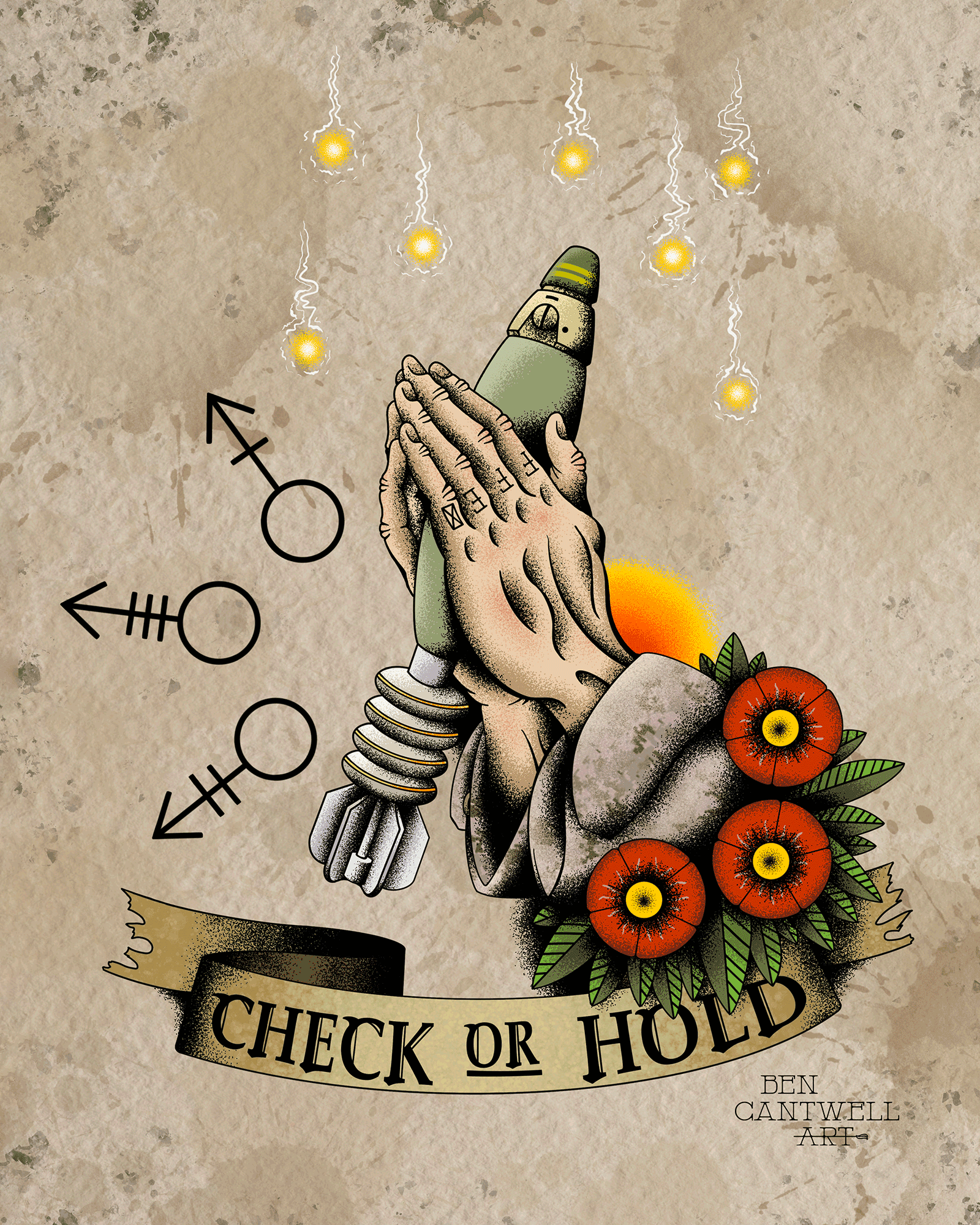 Check or Hold Mortar Prayer Hands