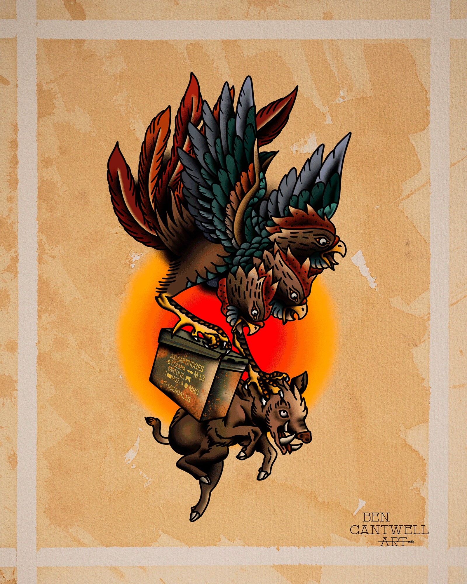 3 Headed Rooster, Pig and Ammo Can