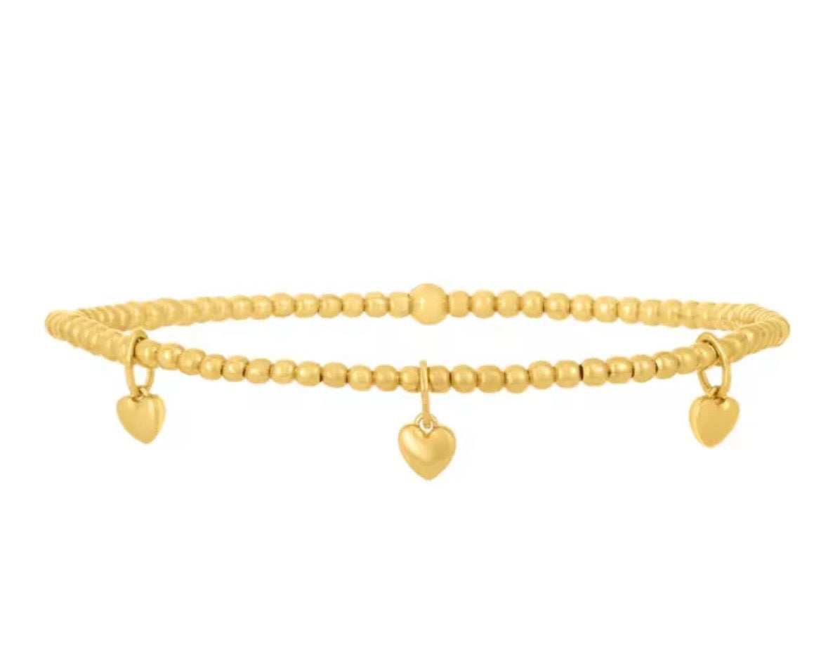 Classic Beaded Hearts, Stars &amp;amp; Smiles Waterproof Non-Tarnish Bracelets