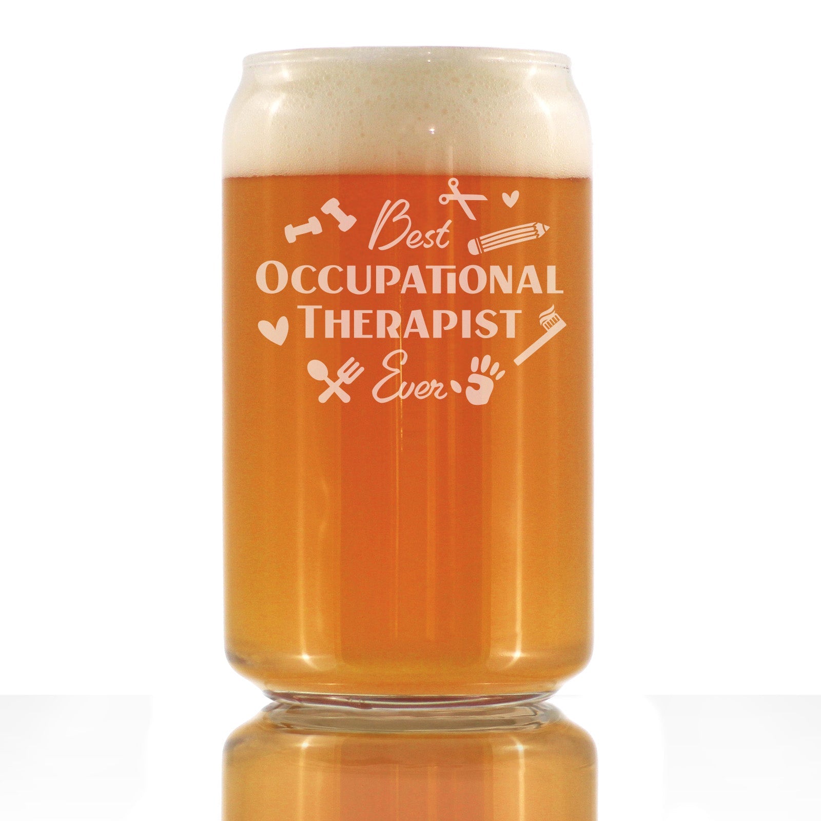 Best Occupational Therapist - Beer Can Pint Glass - Occupational Therapy Gifts - 16 oz Glasses