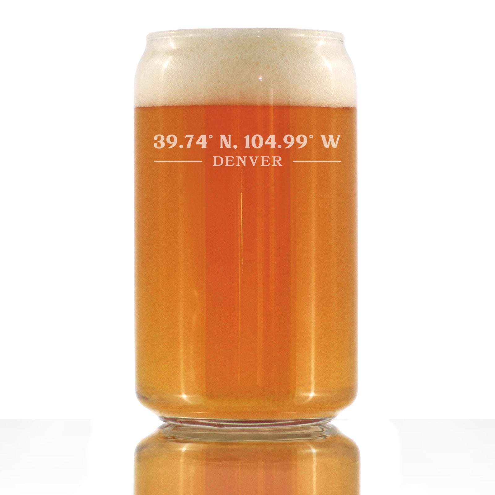 Denver Coordinates - Centennial State Beer Can Pint Glass, Large 16 ounce, Etched Beer Gift for Women and Men (Copy)