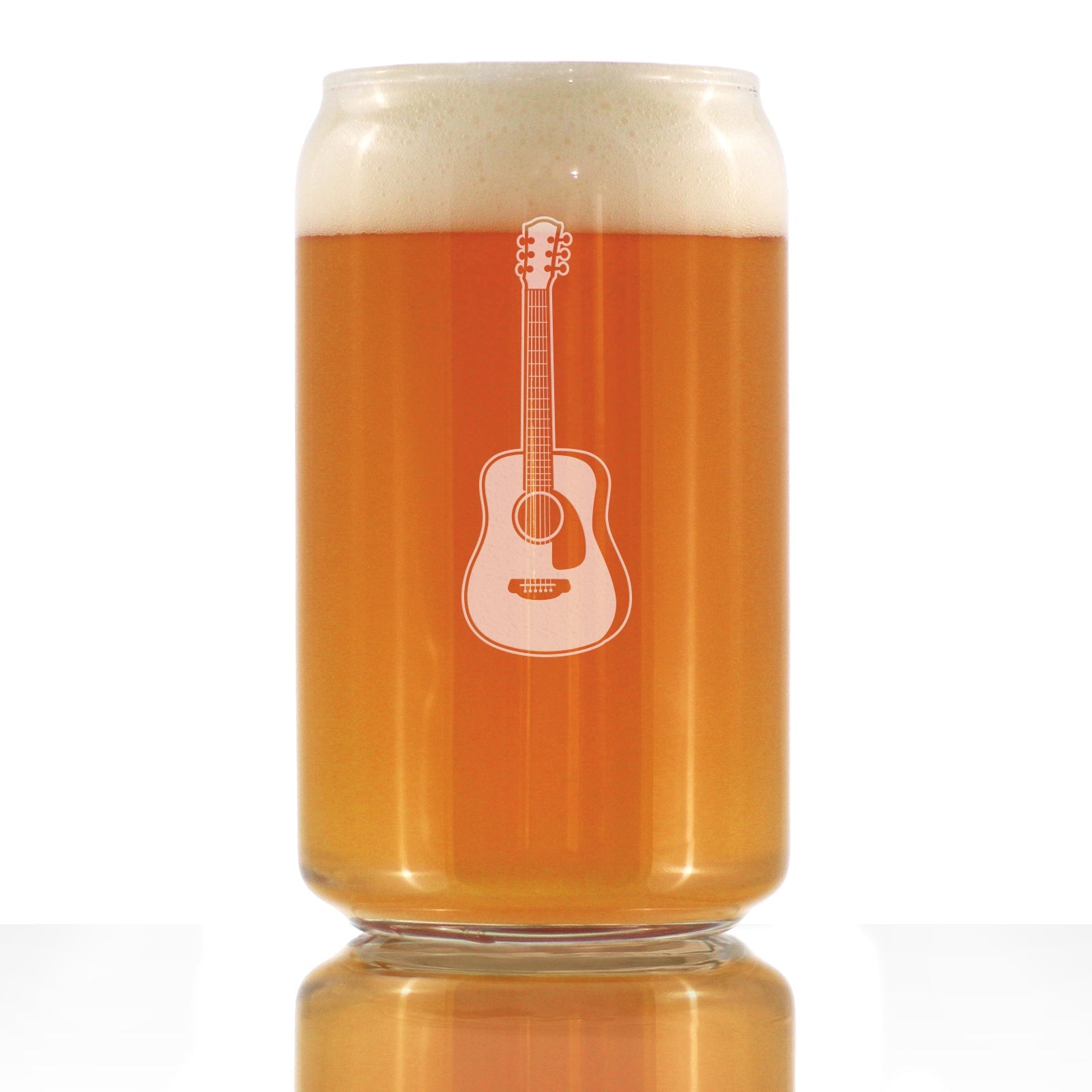 Acoustic Guitar - Beer Can Pint Glass - Fun Musician Gifts and Musical Accessories for Women and Men - 16 Oz Glasses