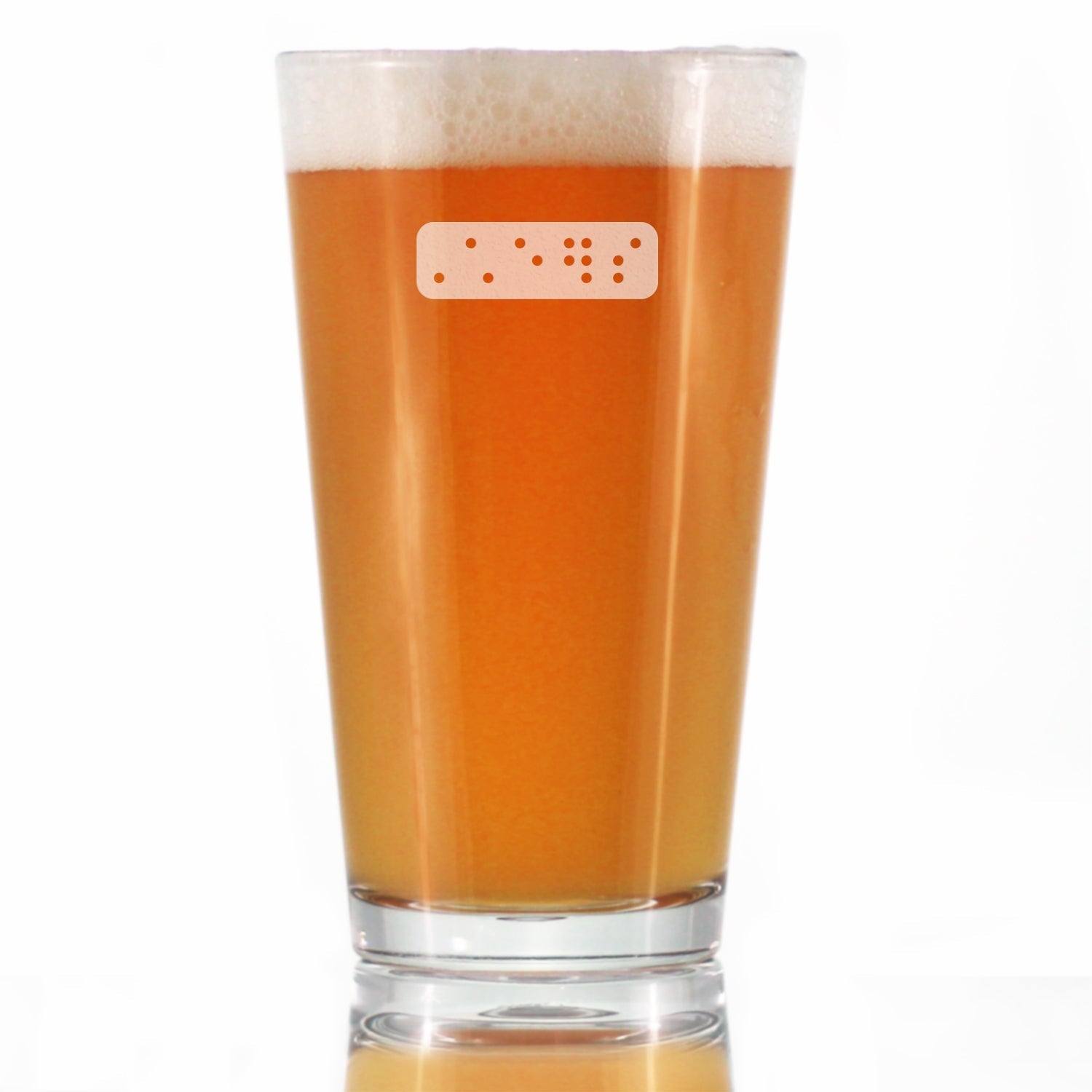 Braille Cheers Pint Glass for Beer - Fun Braille Gifts for Braille Teachers and Visually Impaired or Blind Braille Readers - 16 Oz Glasses