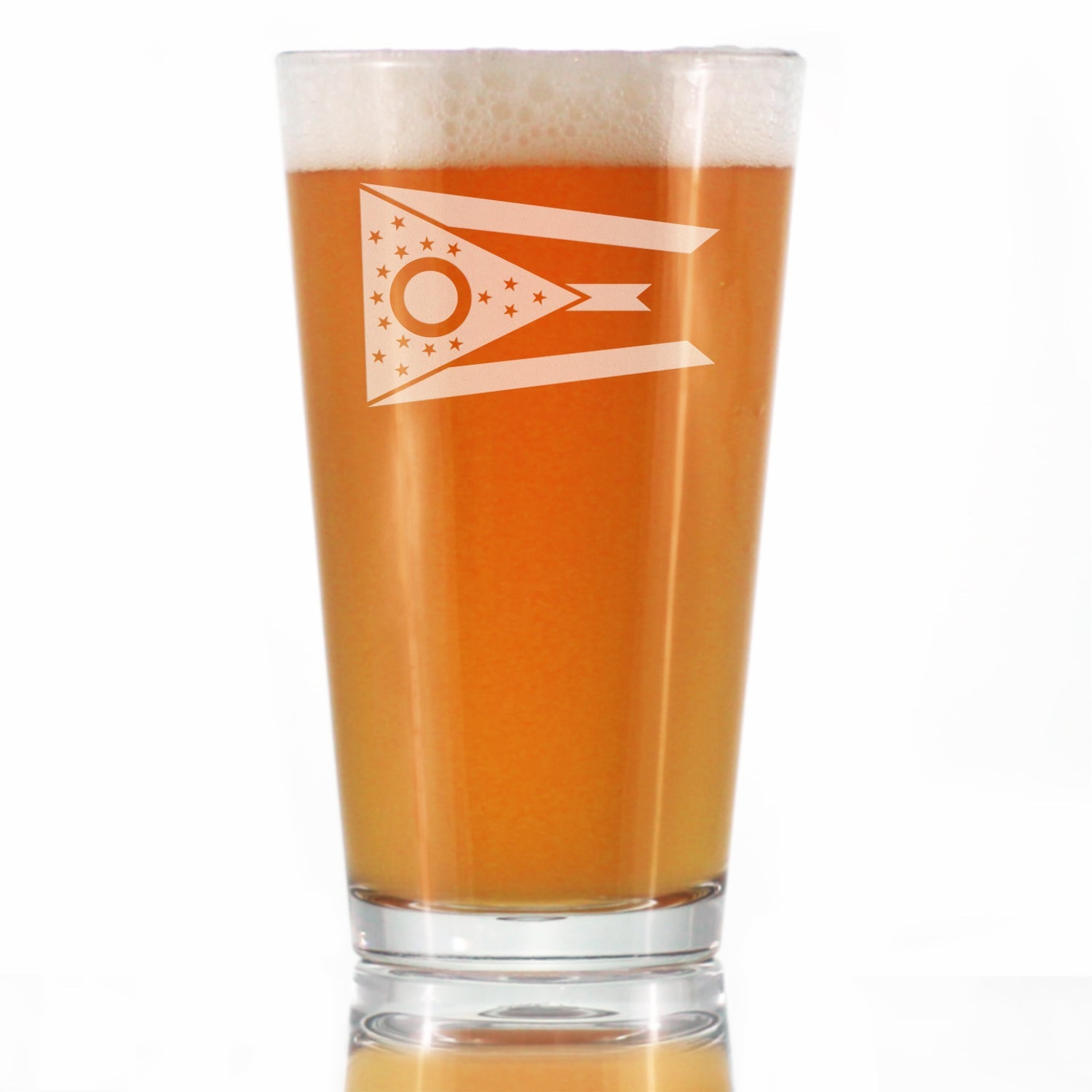 Ohio Flag Pint Glass for Beer - State Themed Drinking Decor and Gifts for Ohioan Women &amp;amp; Men - 16 Oz Glasses
