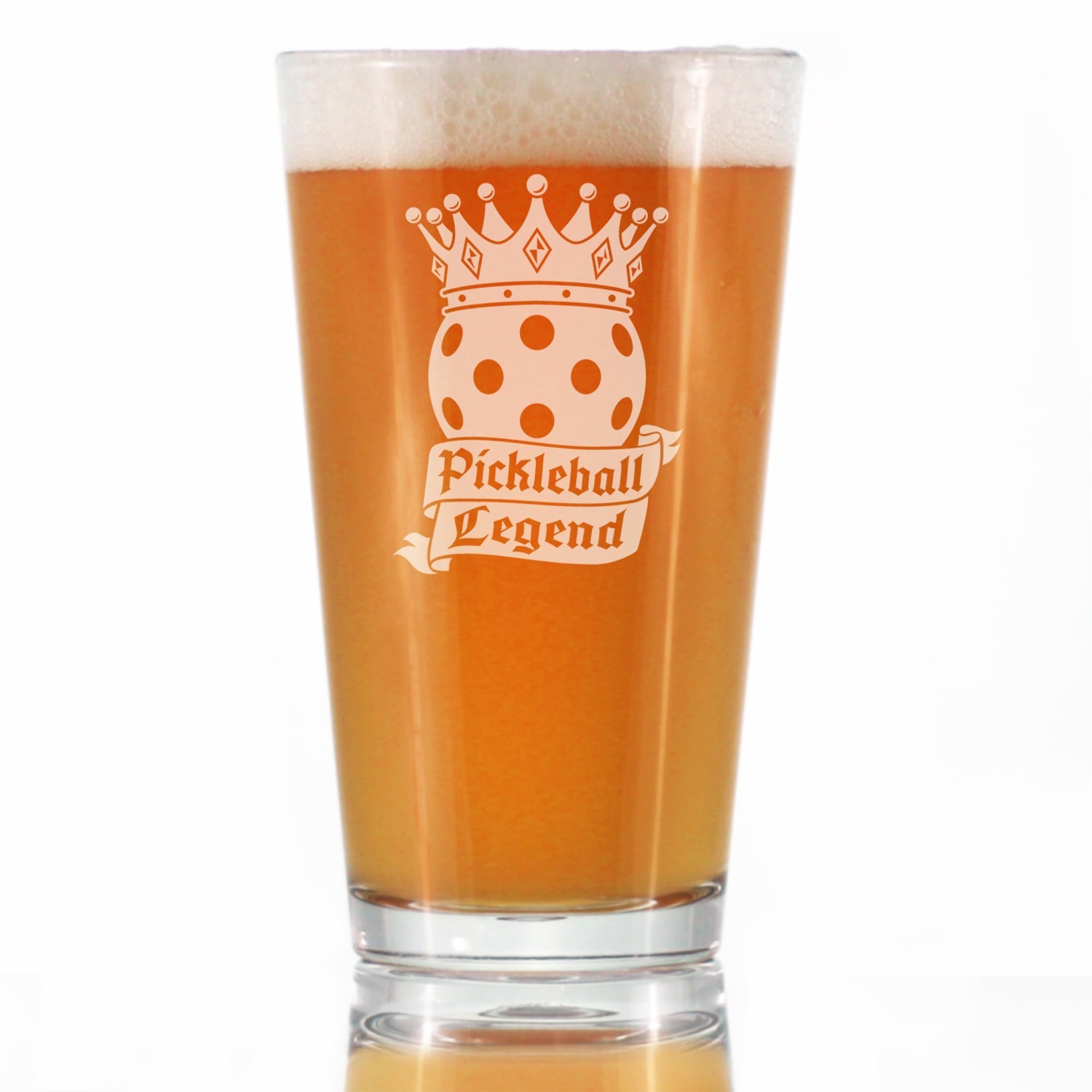 Pickleball Legend Engraved Pint Glass Gifts for Picklers High Quality Pint Glasses for Beer - 16oz
