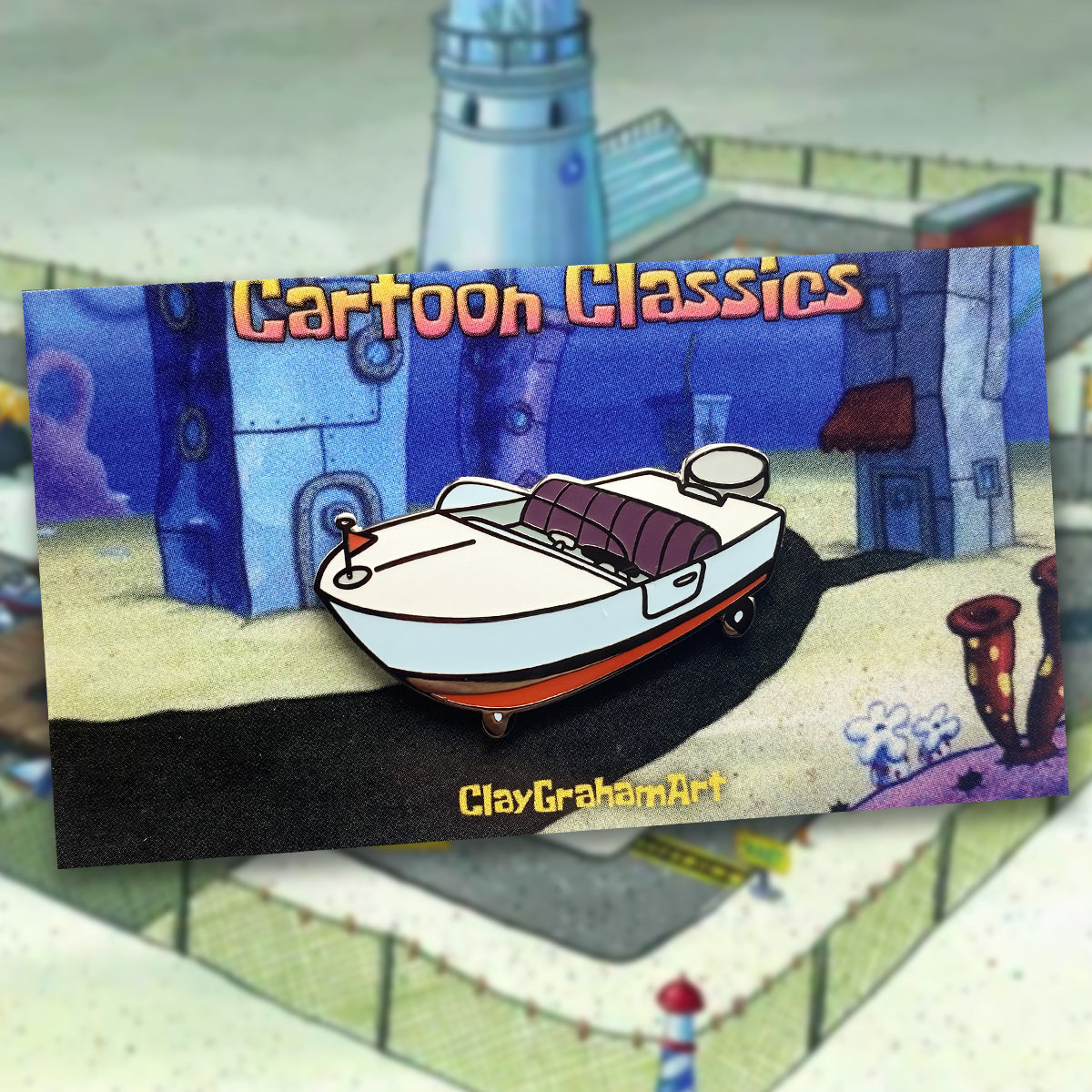 Cartoon Classics SB Boat 1.5&amp;quot; Hard Enamel Pin