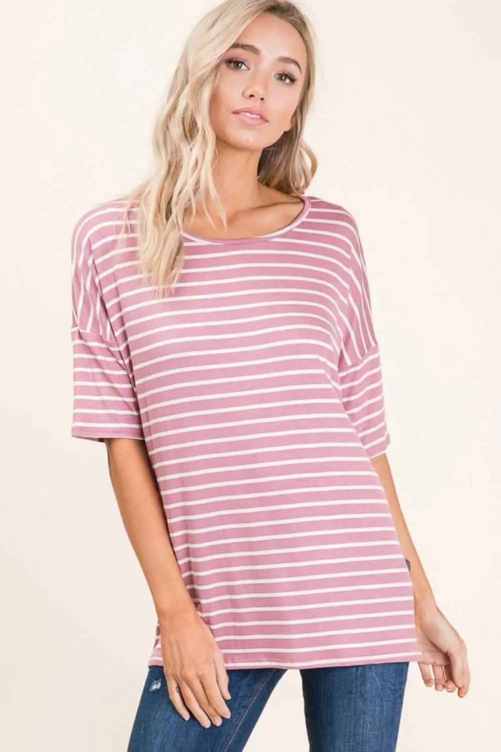 Striped Tee Women&amp;#39;s Casual Wear T-Shirt Soft, Breathable Comfort