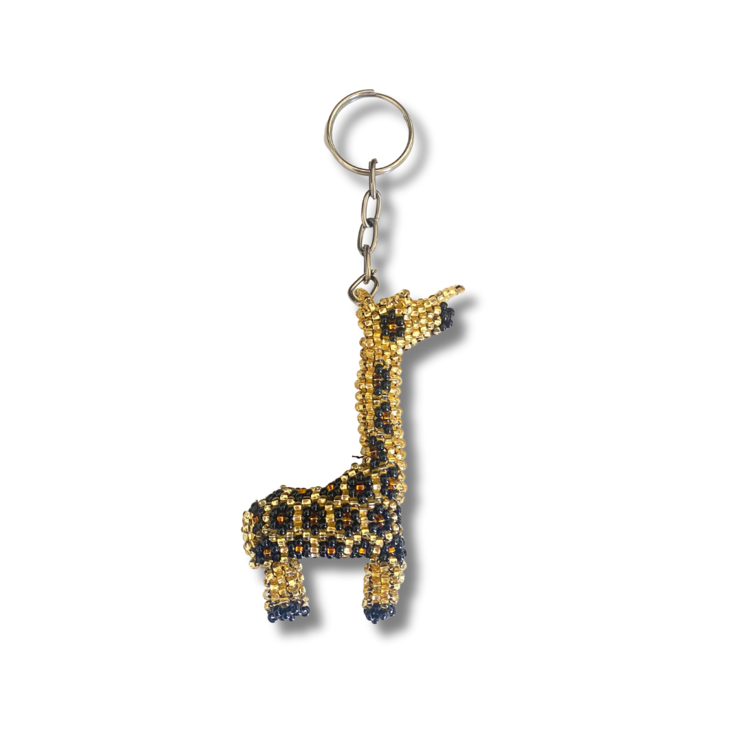 Giraffe Seed Bead Key Chain - Mexico