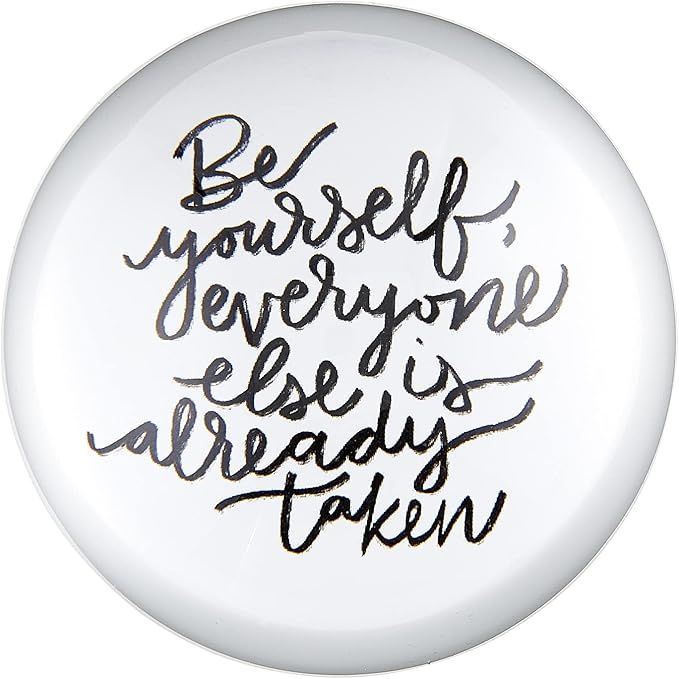Be Yourself Glass Dome Paperweight | Paper Document Holder | 3&amp;quot;