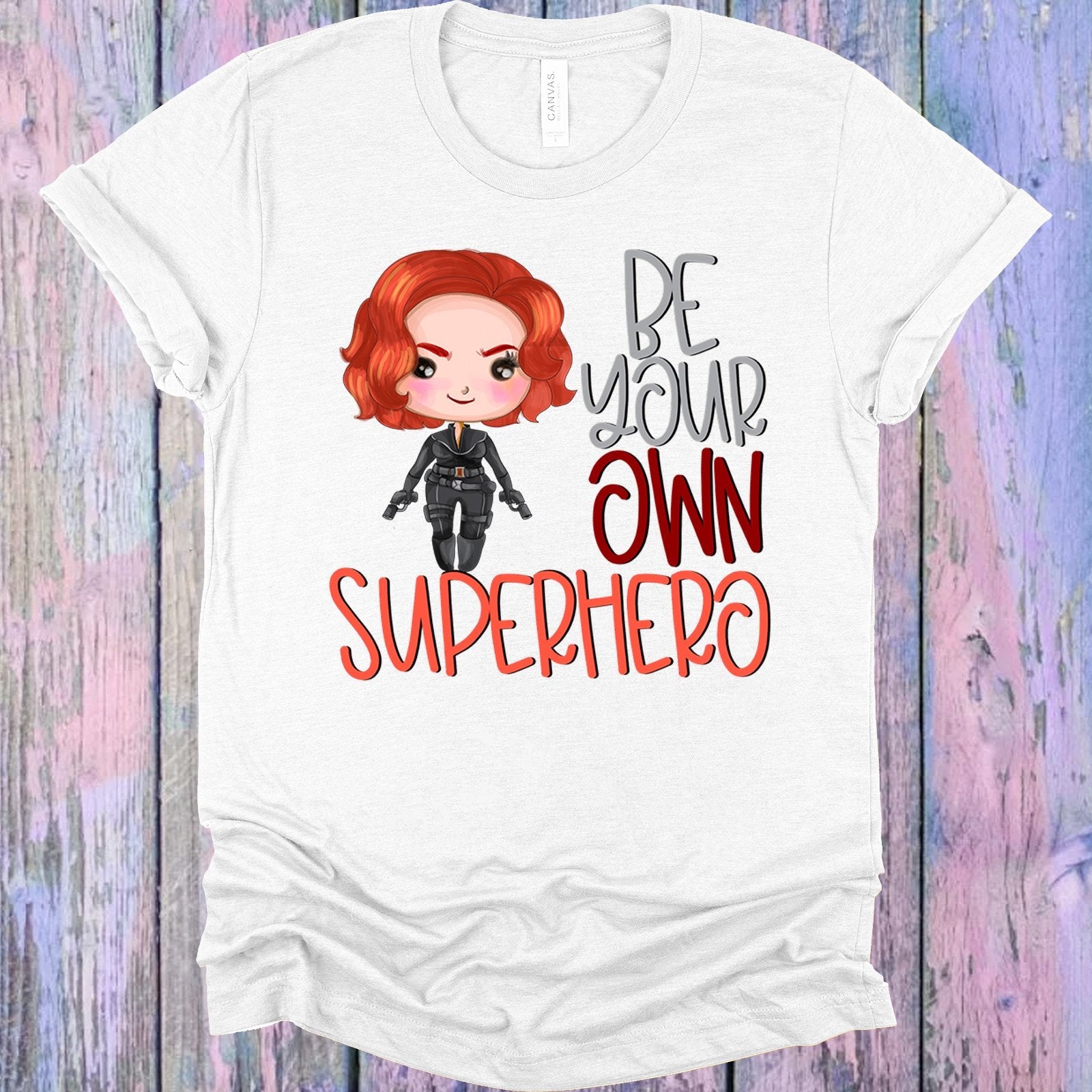Be Your Own Superhero Black Window Graphic Tee