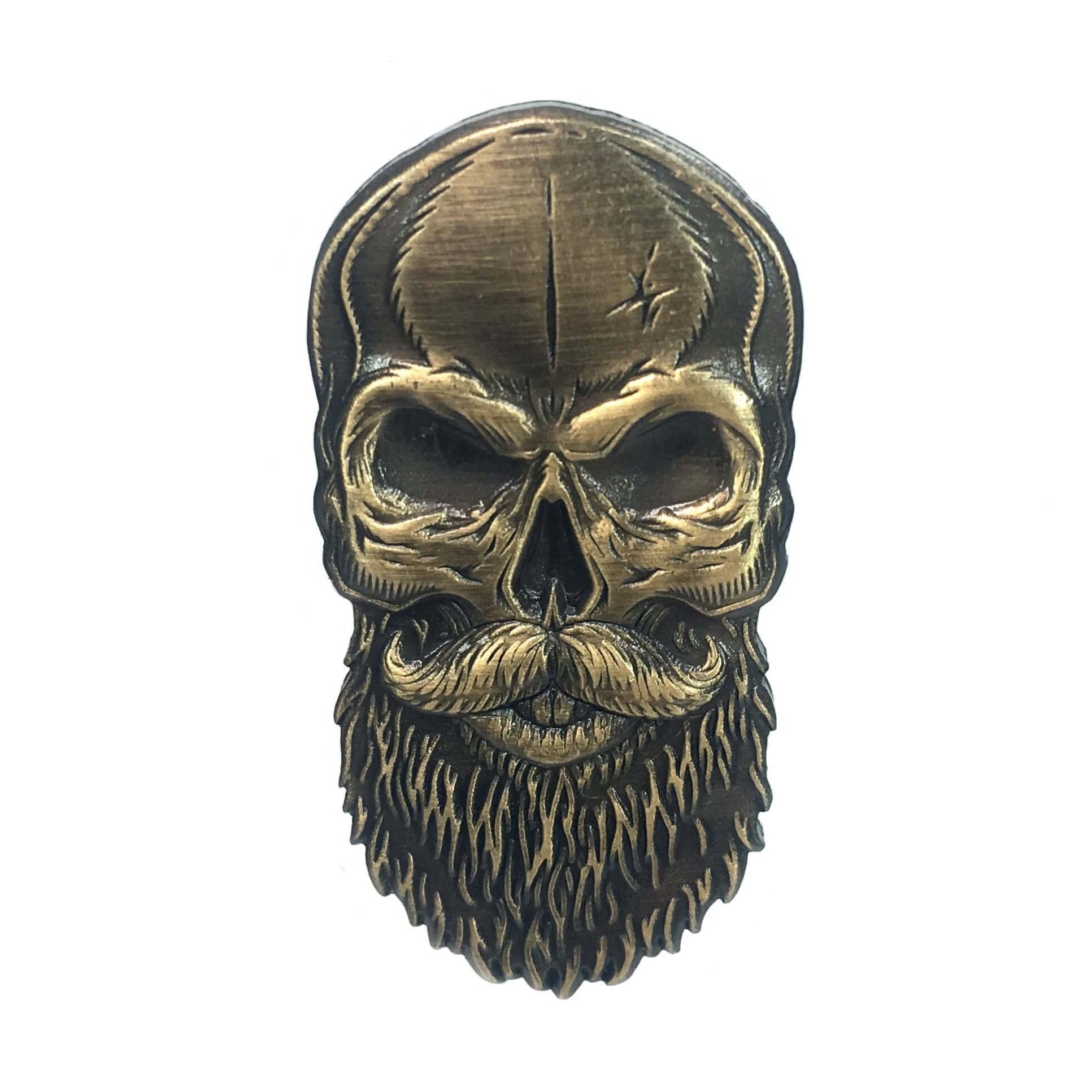 3D Beard Skull Pin