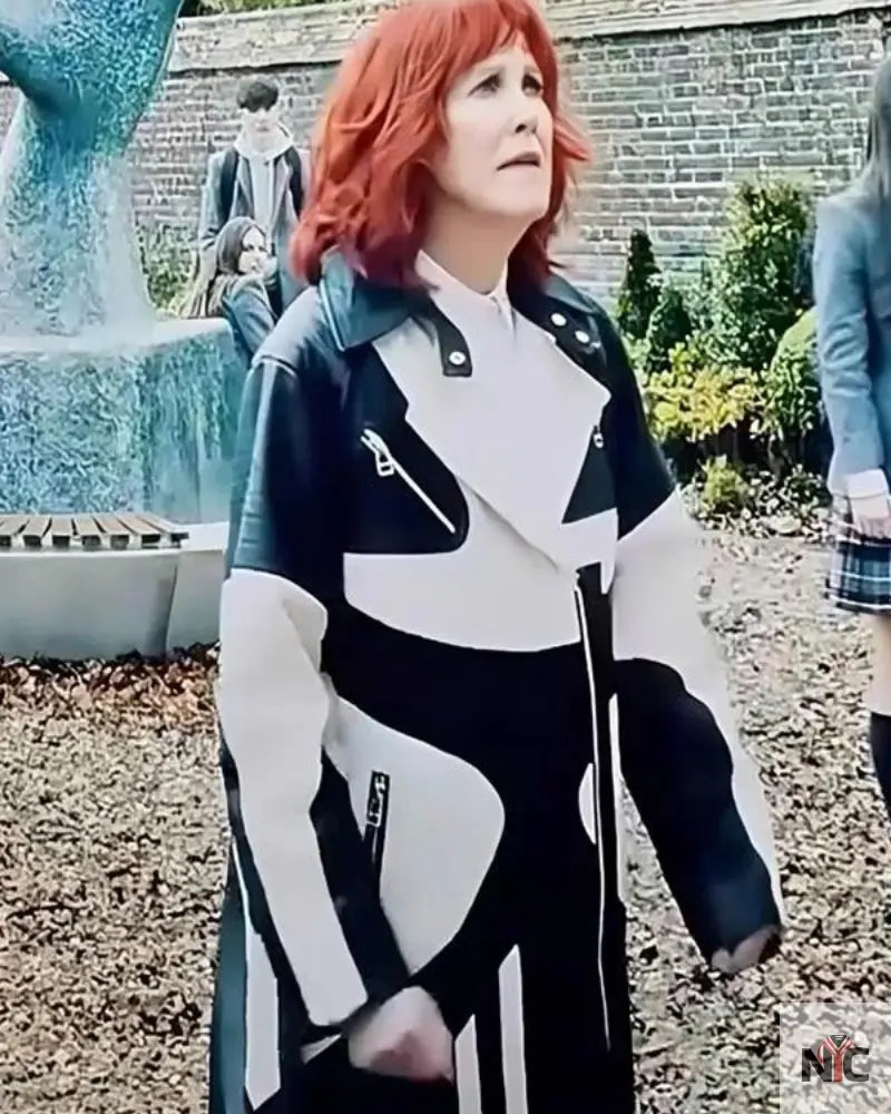 Beetlejuice Beetlejuice 2024 Delia Deetz Leather Coat