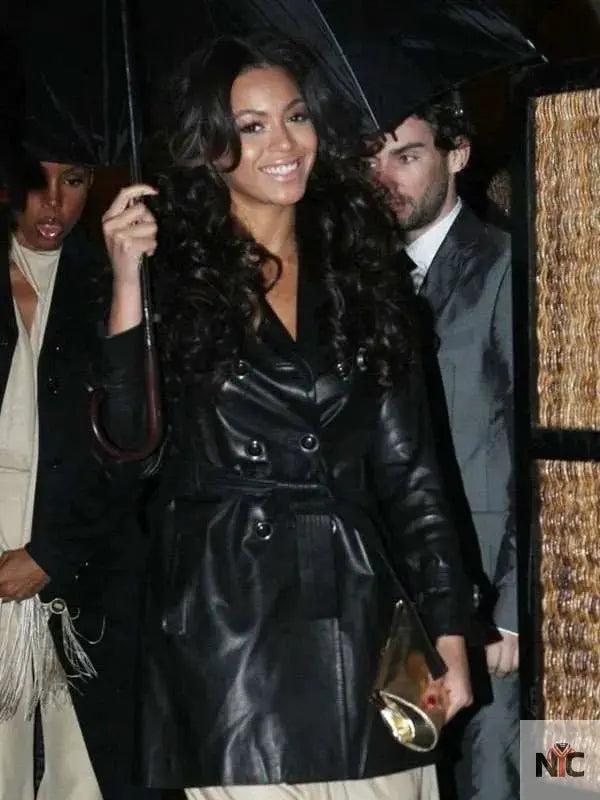 Beyonce Black Leather Coat