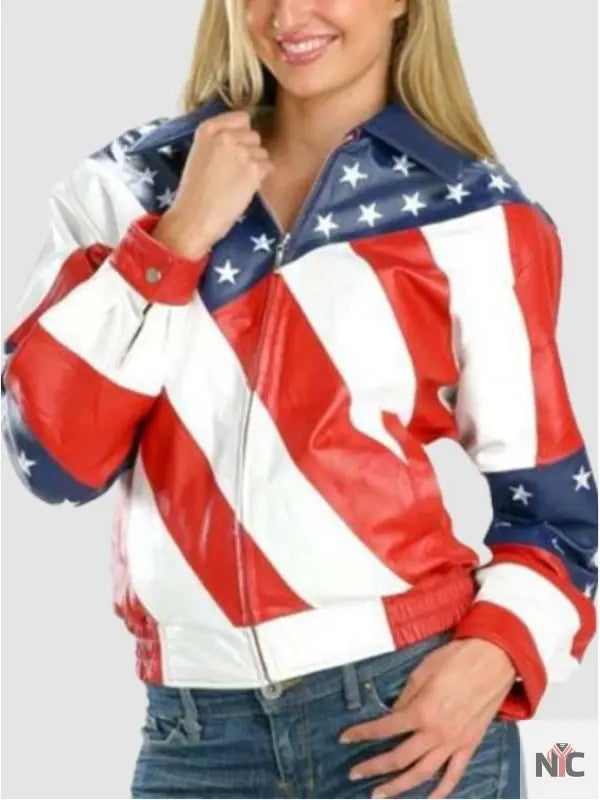 Beyonce Michael Hoban American Flag Jacket